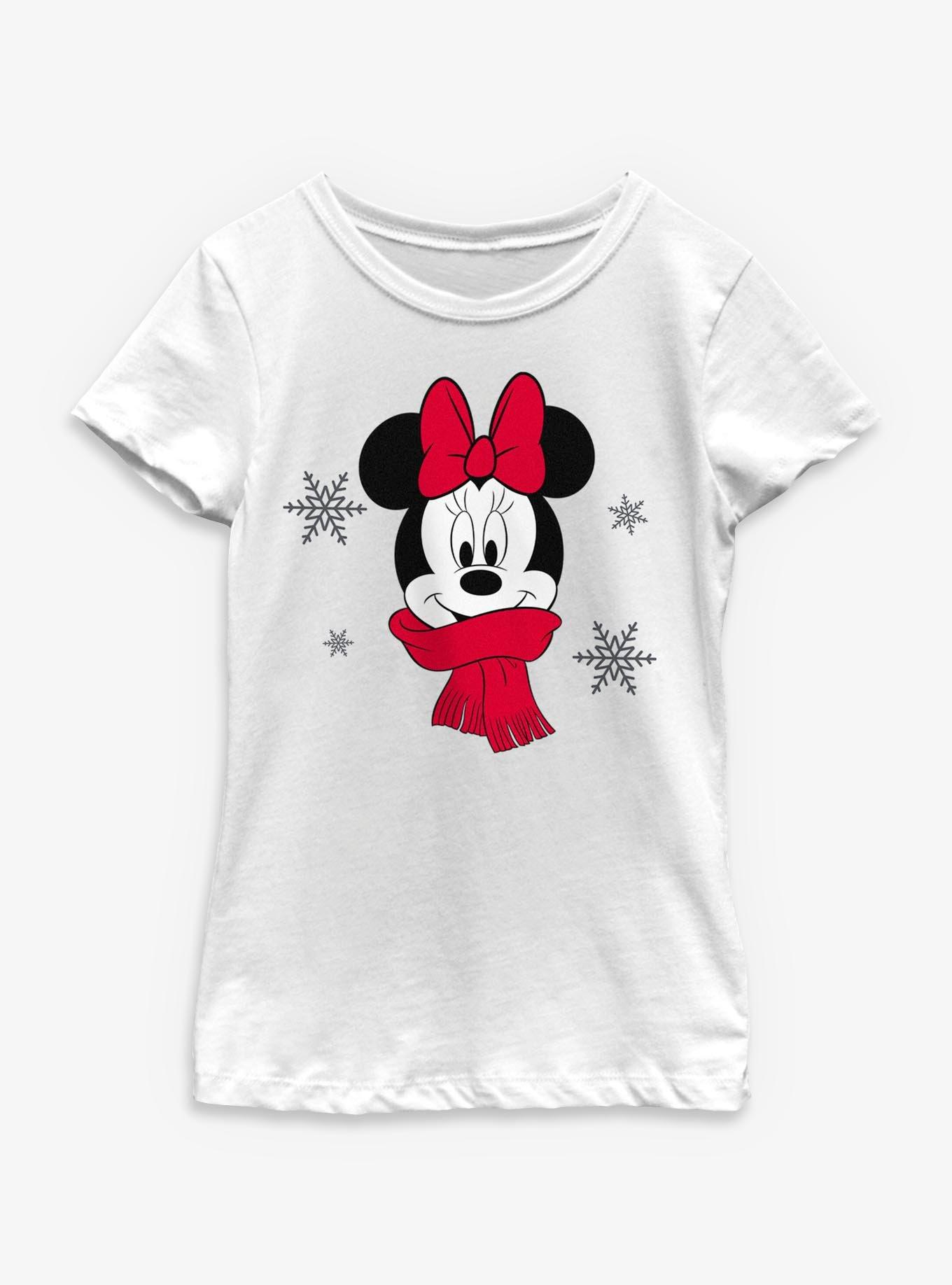 Disney Minnie Mouse Cute Christmas Scarf Youth Girls T-Shirt, , hi-res