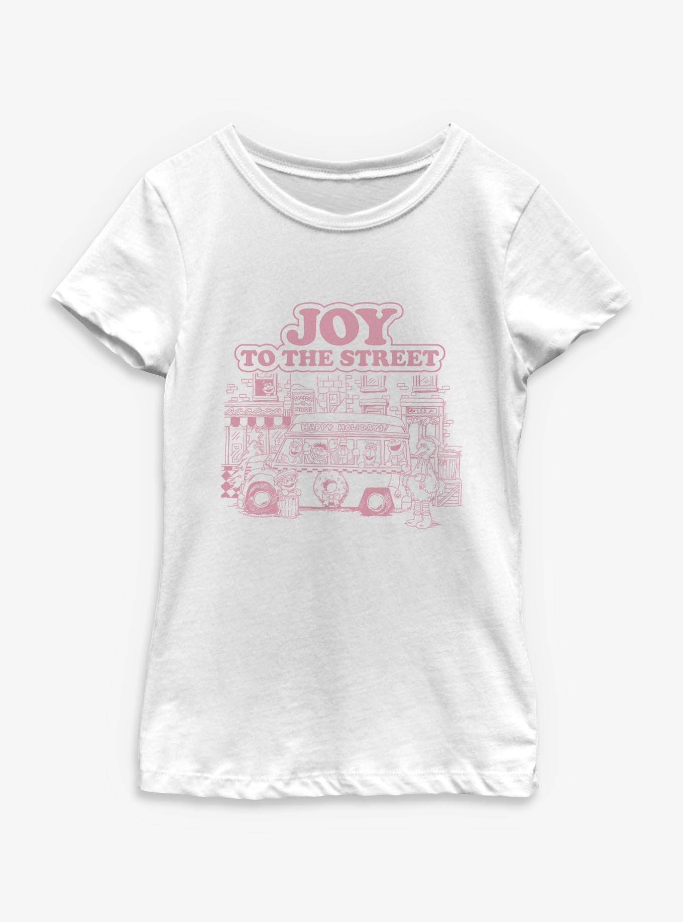 Sesame Street Joy To The Street Youth Girls T-Shirt, WHITE, hi-res