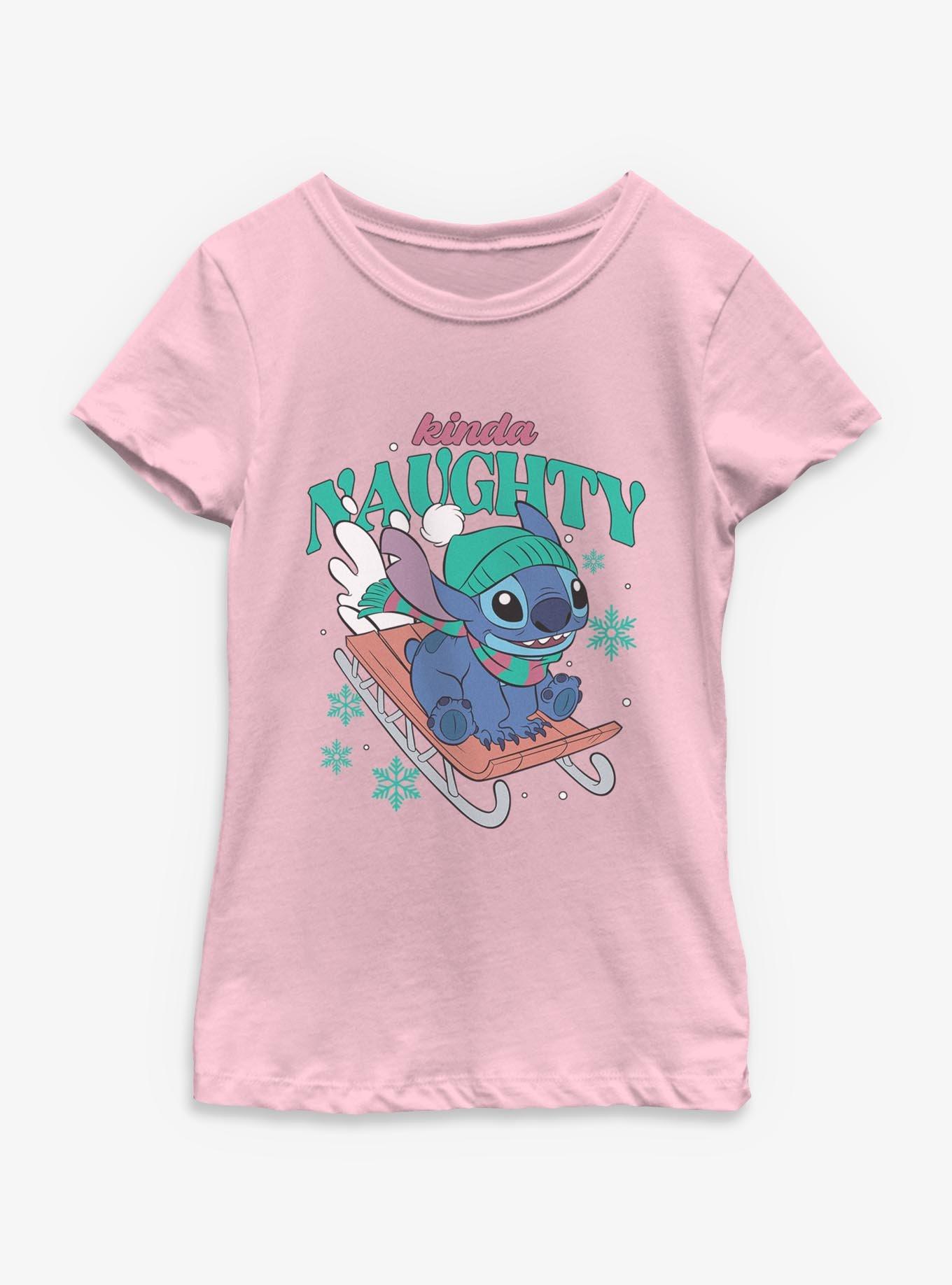 Disney Lilo & Stitch Kinda Naughty Youth Girls T-Shirt, PINK, hi-res