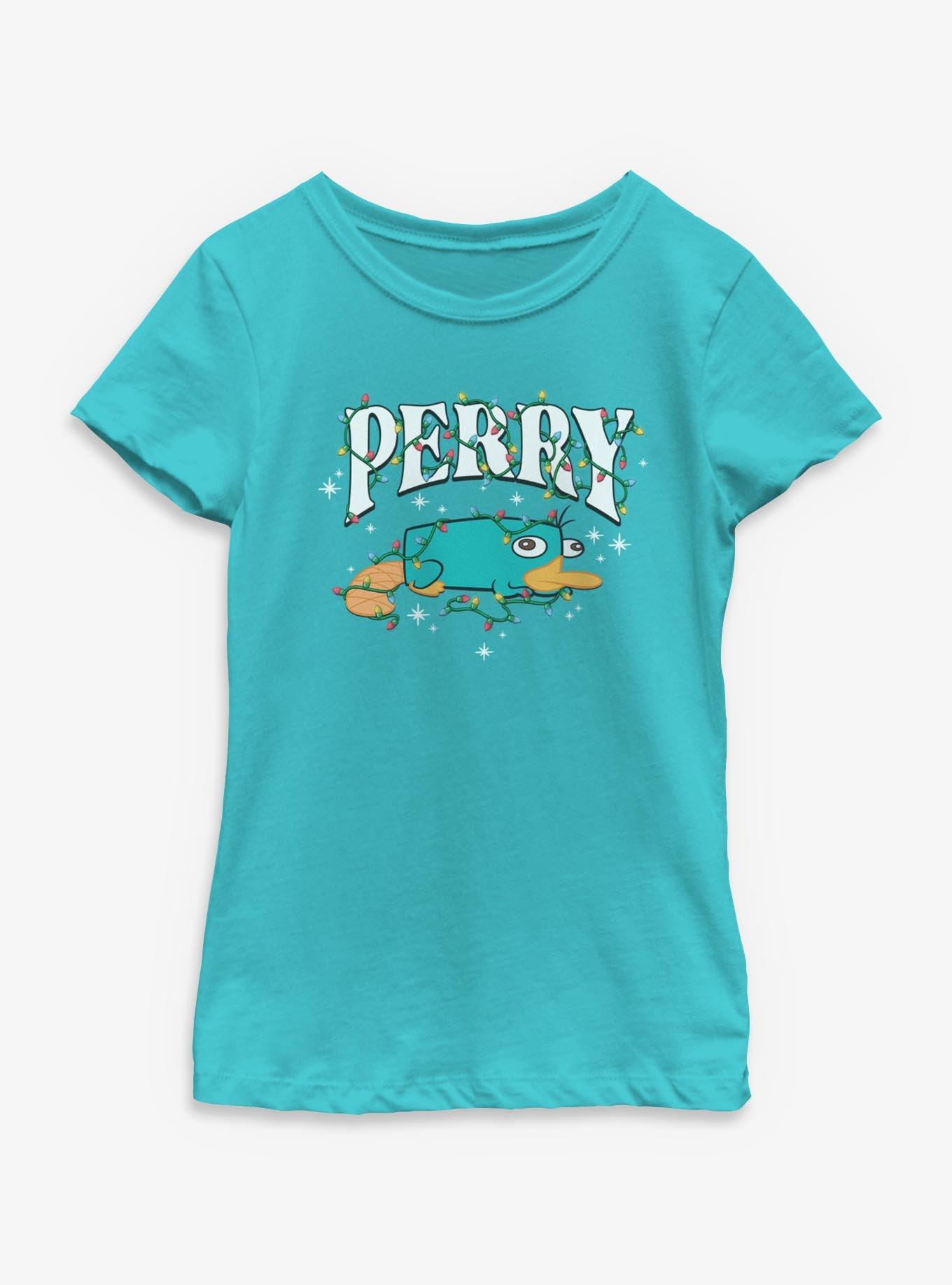 Disney Phineas and Ferb Perry Christmas Lights Youth Girls T-Shirt, , hi-res