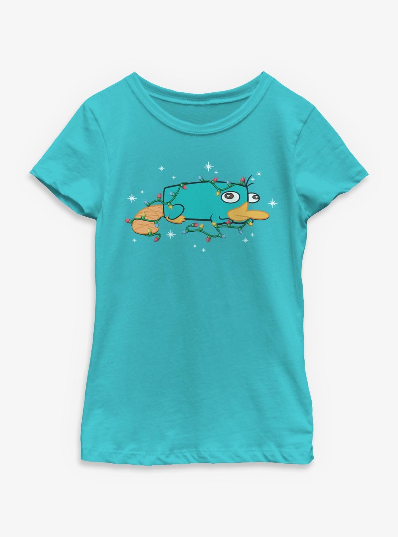 Disney Phineas and Ferb Perry Christmas Lights Youth Girls T-Shirt, , hi-res