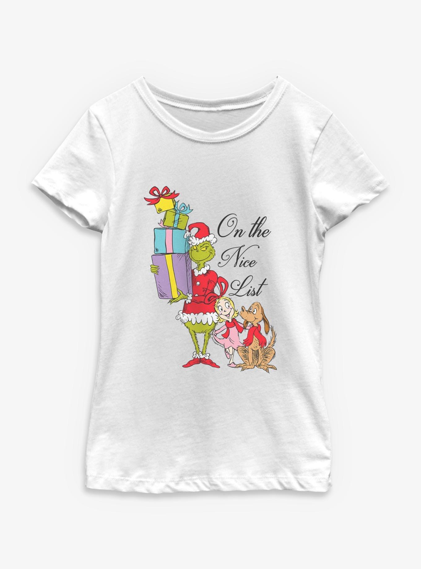Dr. Seuss Grinch Presents Nice List Youth Girls T-Shirt, , hi-res