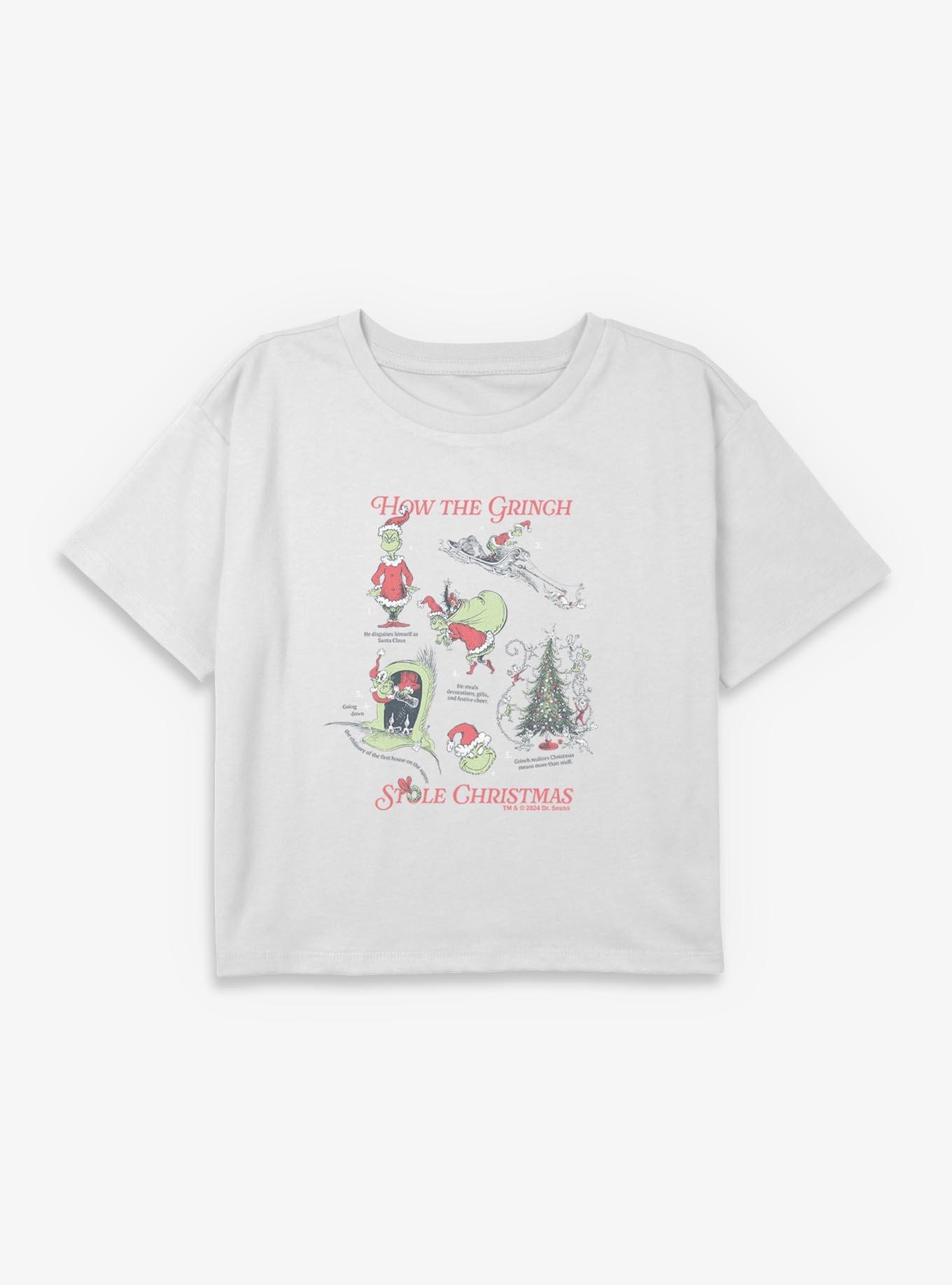 Dr. Seuss How The Grinch Stole Christmas Youth Girls Boxy Crop T-Shirt