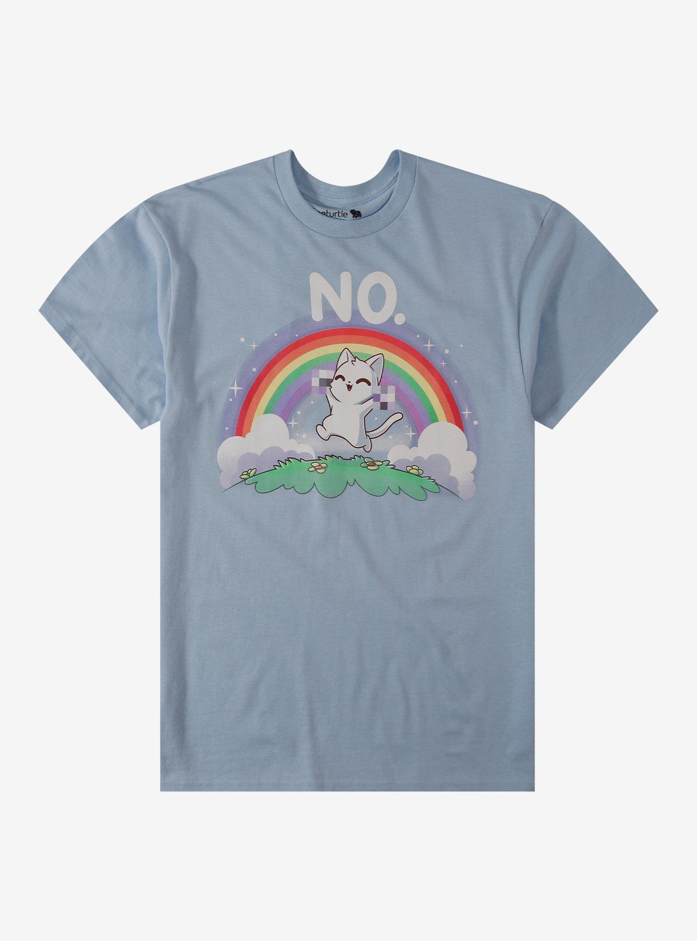 TEETURTLE Rainbow Cat No T-Shirt By Tee Turtle