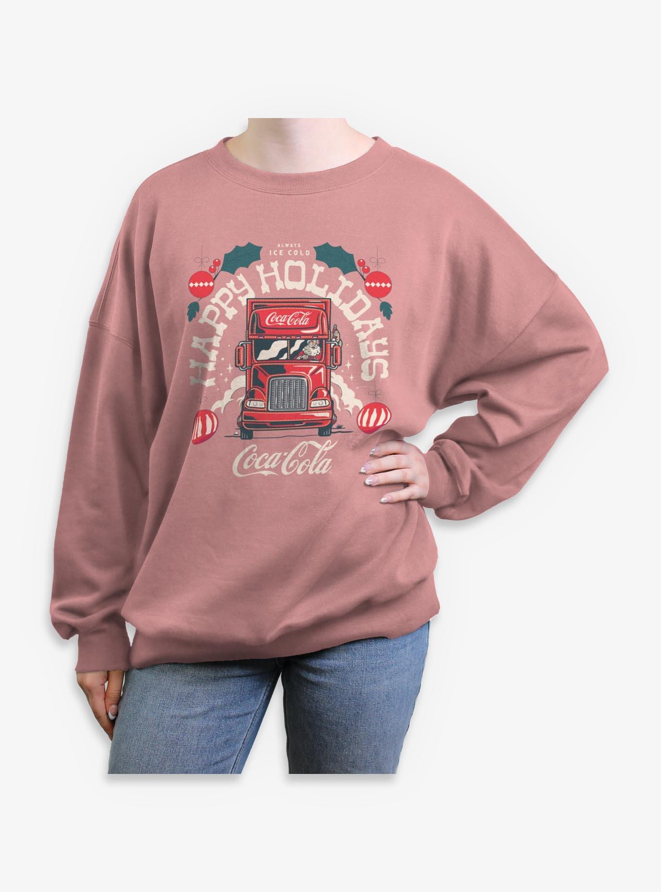 Coca-Cola Always Ice Cold Happy Holidays Womens Oversized Sweatshirt, , hi-res