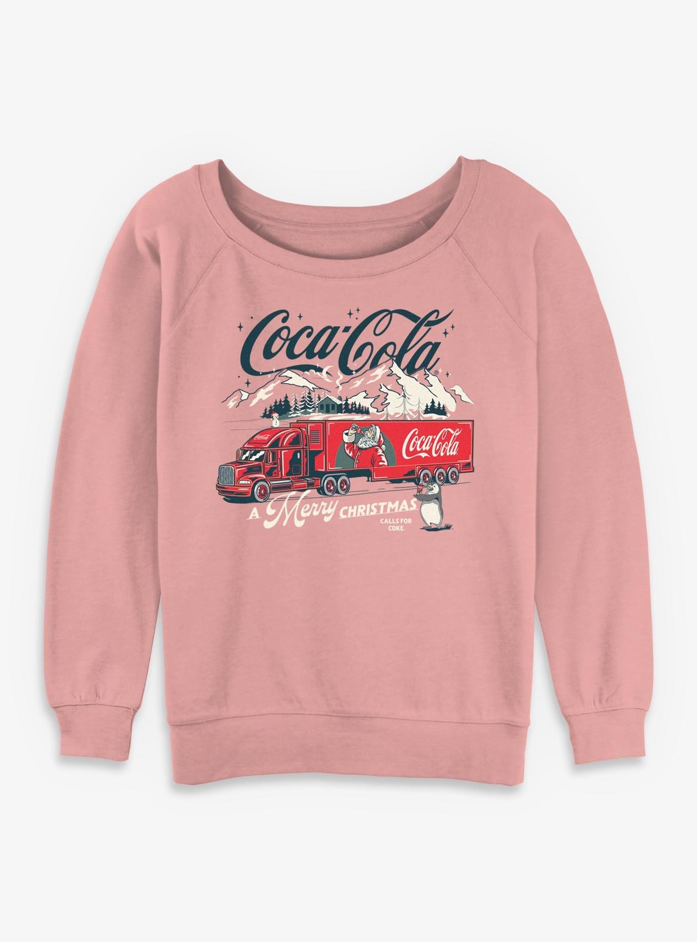 Coca-Cola Merry Christmas Calls For Coke Womens Slouchy Sweatshirt, , hi-res