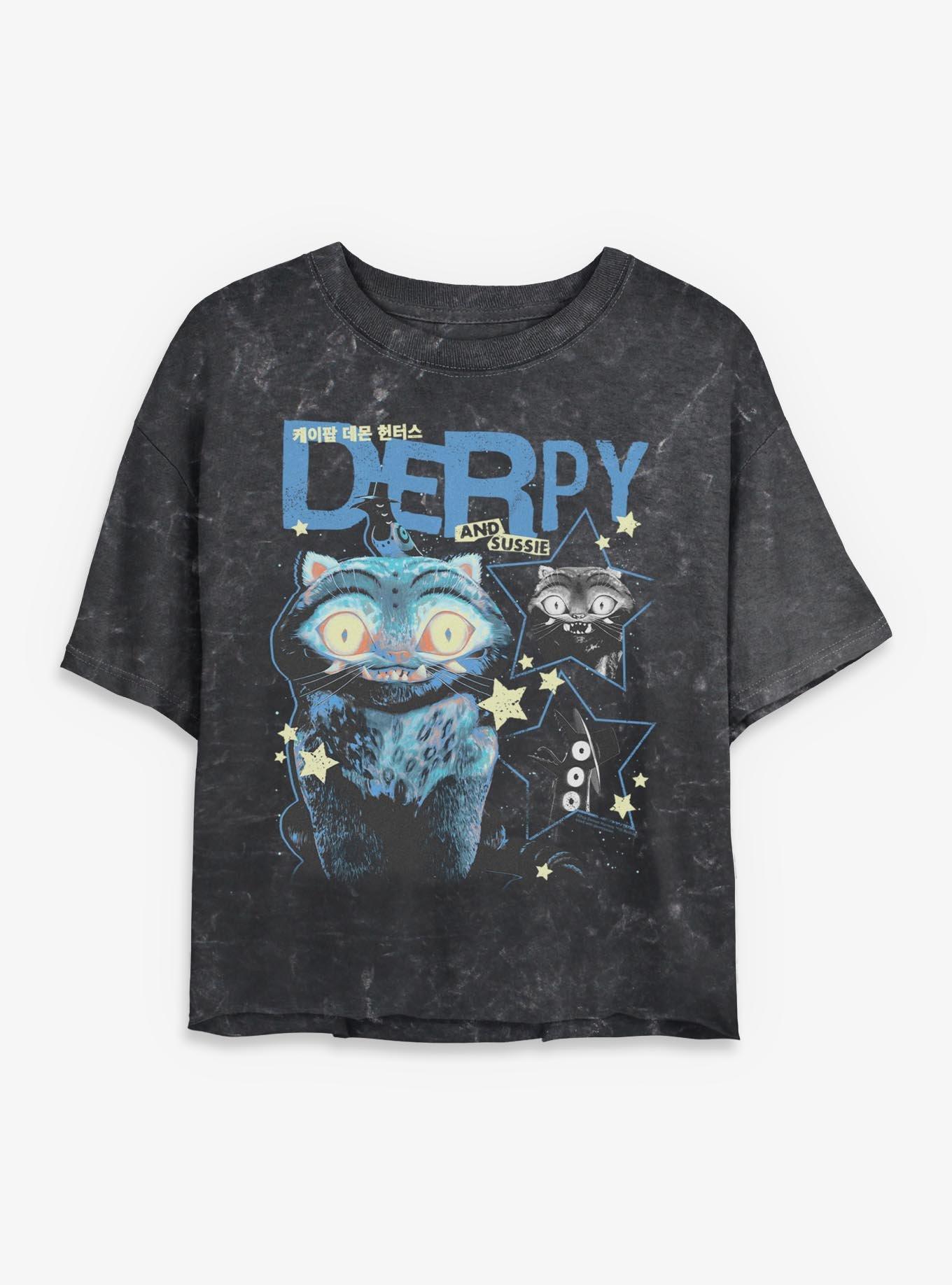Kpop Demon Hunters Derpy And Sussie Stars Mineral Wash Womens Crop T-Shirt, , hi-res
