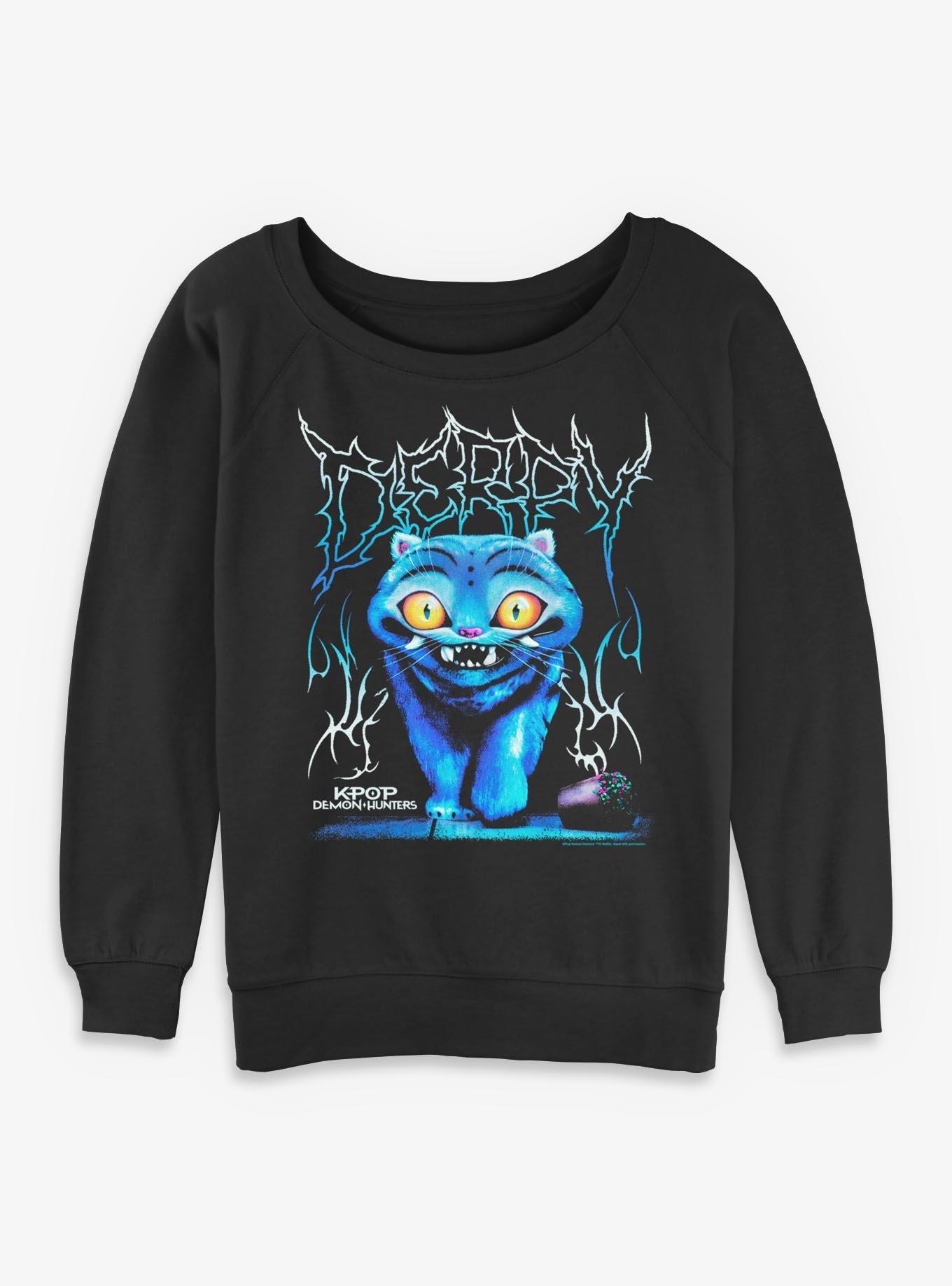 Kpop Demon Hunters Derpy Rock Womens Slouchy Sweatshirt Box Lunch Exclusive, , hi-res
