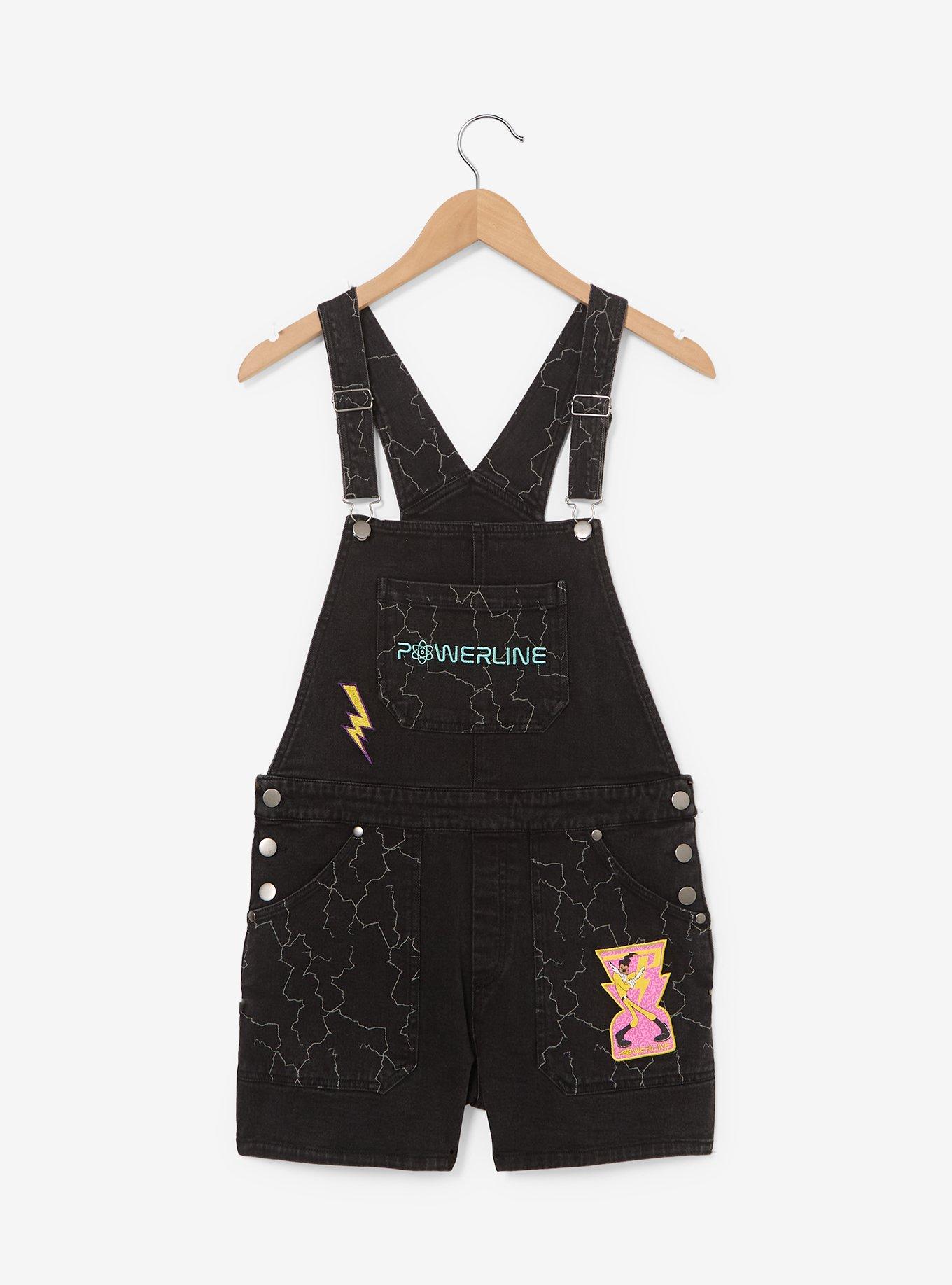 Disney A Goofy Movie Powerline Lightning Women's Short Overalls - BoxLunch Exclusive, , hi-res