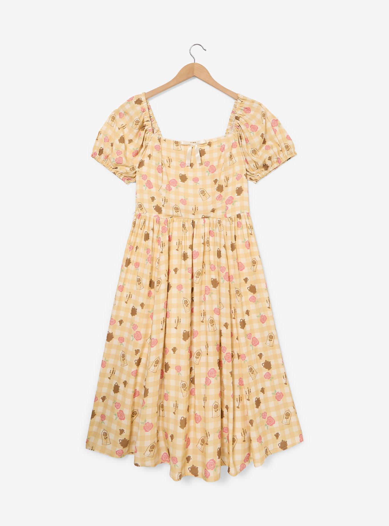 Disney Beauty and The Beast Gingham Icons Plus Dress - BoxLunch Exclusive