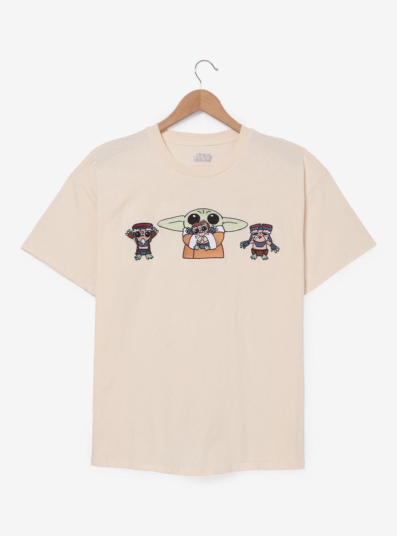 Star Wars The Mandalorian Grogu & Friends Embroidered T-Shirt Plus Size, , hi-res
