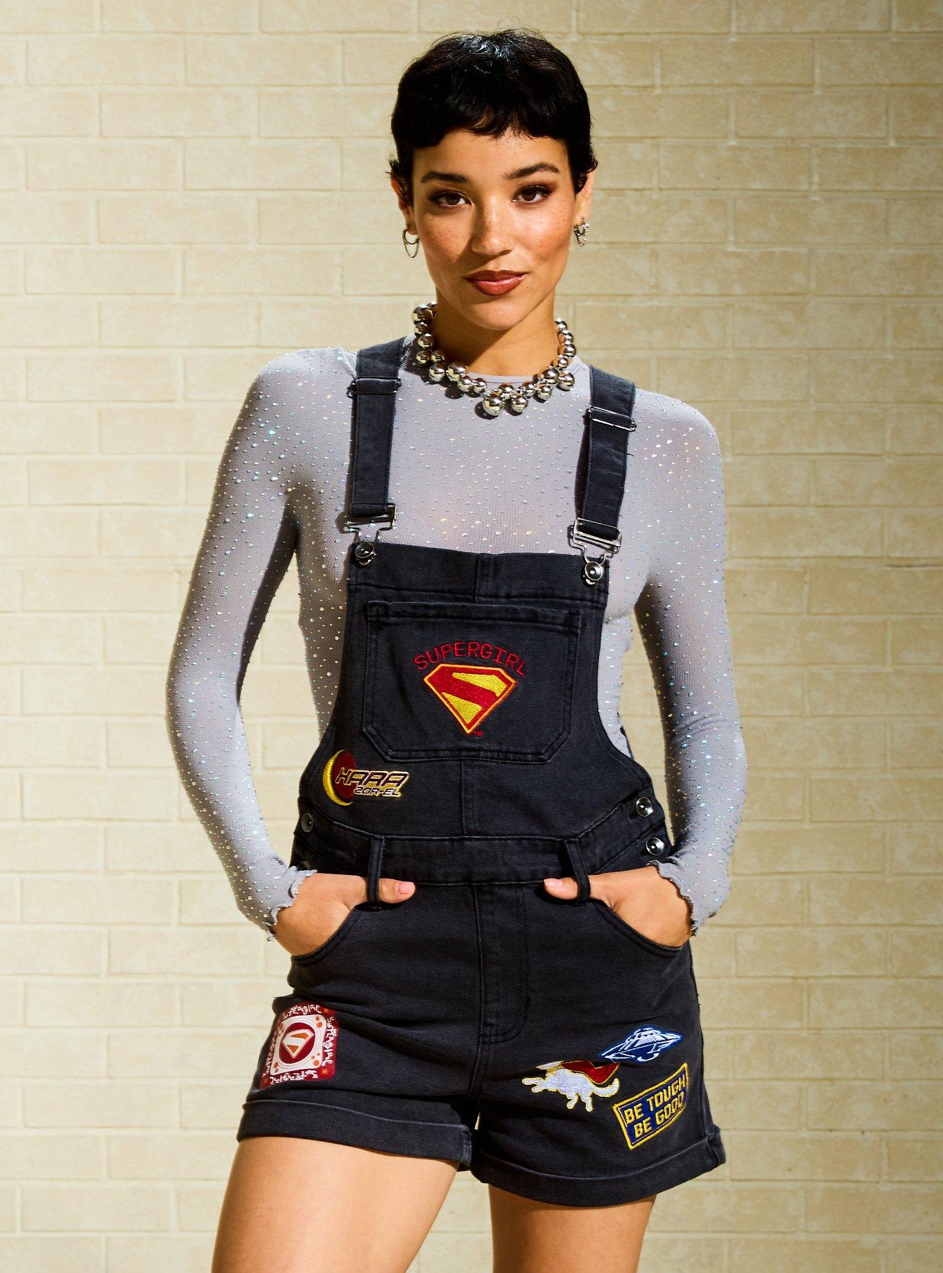 DC Comics Supergirl Patches Short Overalls, , hi-res