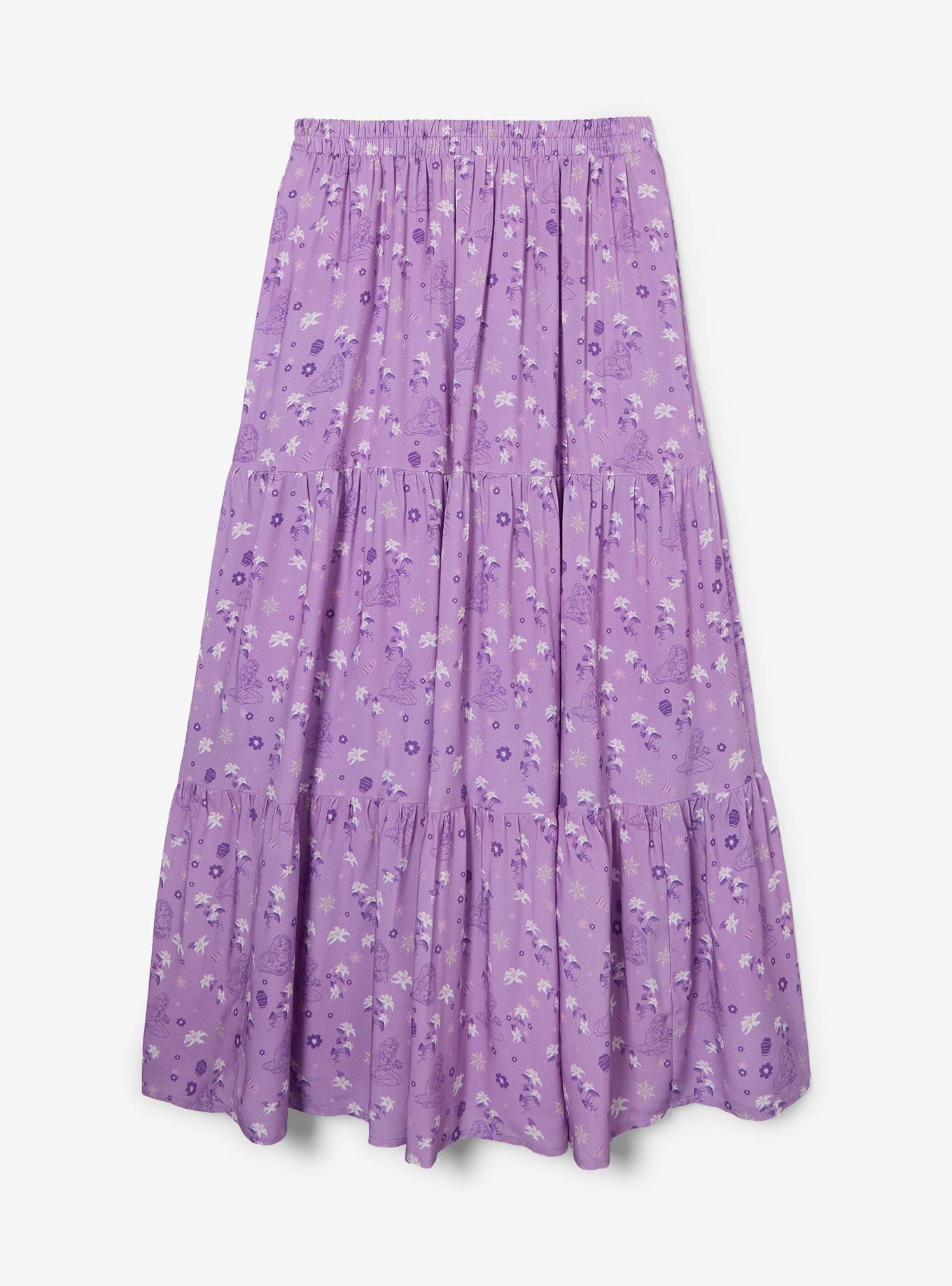 Disney Tangled Rapunzel Floral Allover Print Maxi Skirt, , hi-res
