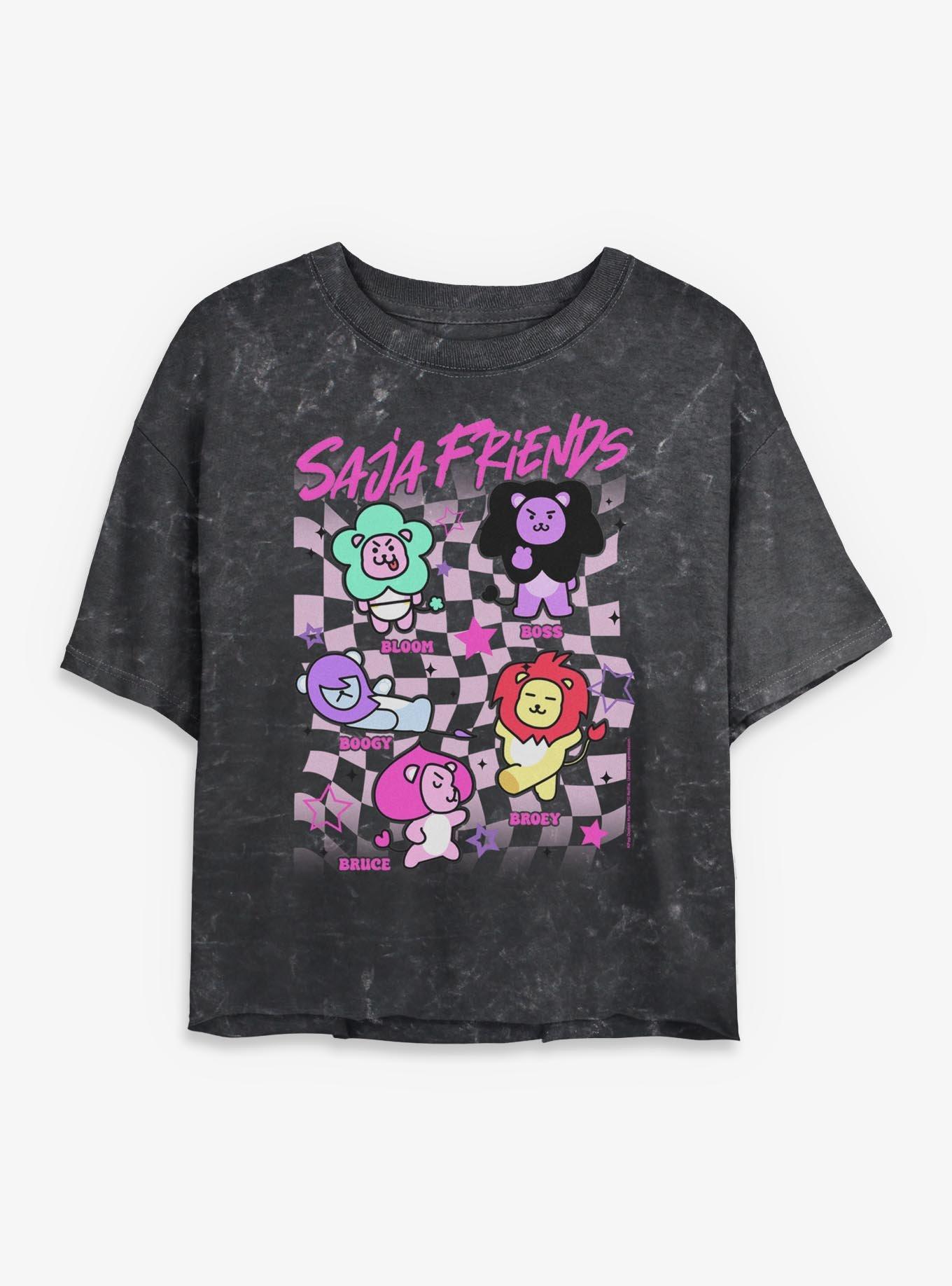 KPop Demon Hunters Saja Friends Girls Mineral Wash Crop T-Shirt, , hi-res