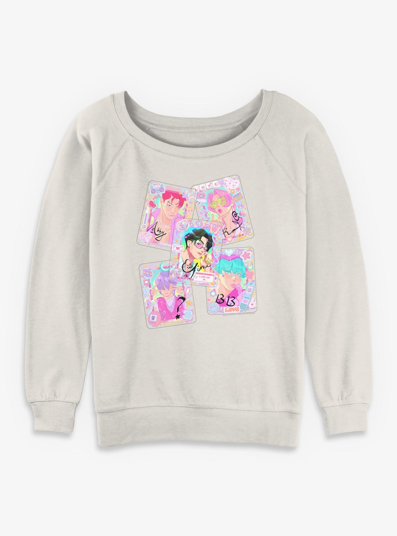 KPop Demon Hunters Saja Boys Photocard Toploader Deco Girls Slouchy Sweatshirt, , hi-res