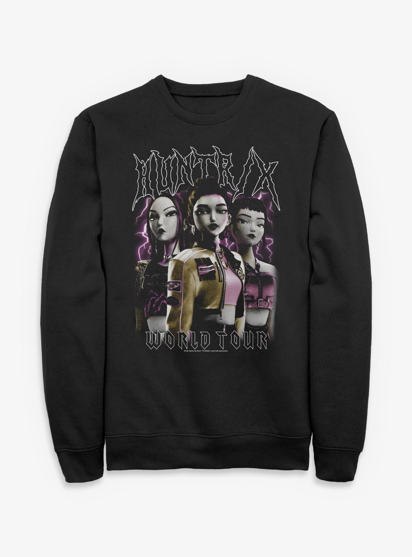 KPop Demon Hunters Huntrix World Tour Group Pose Sweatshirt Hot Topic Exclusive, , hi-res