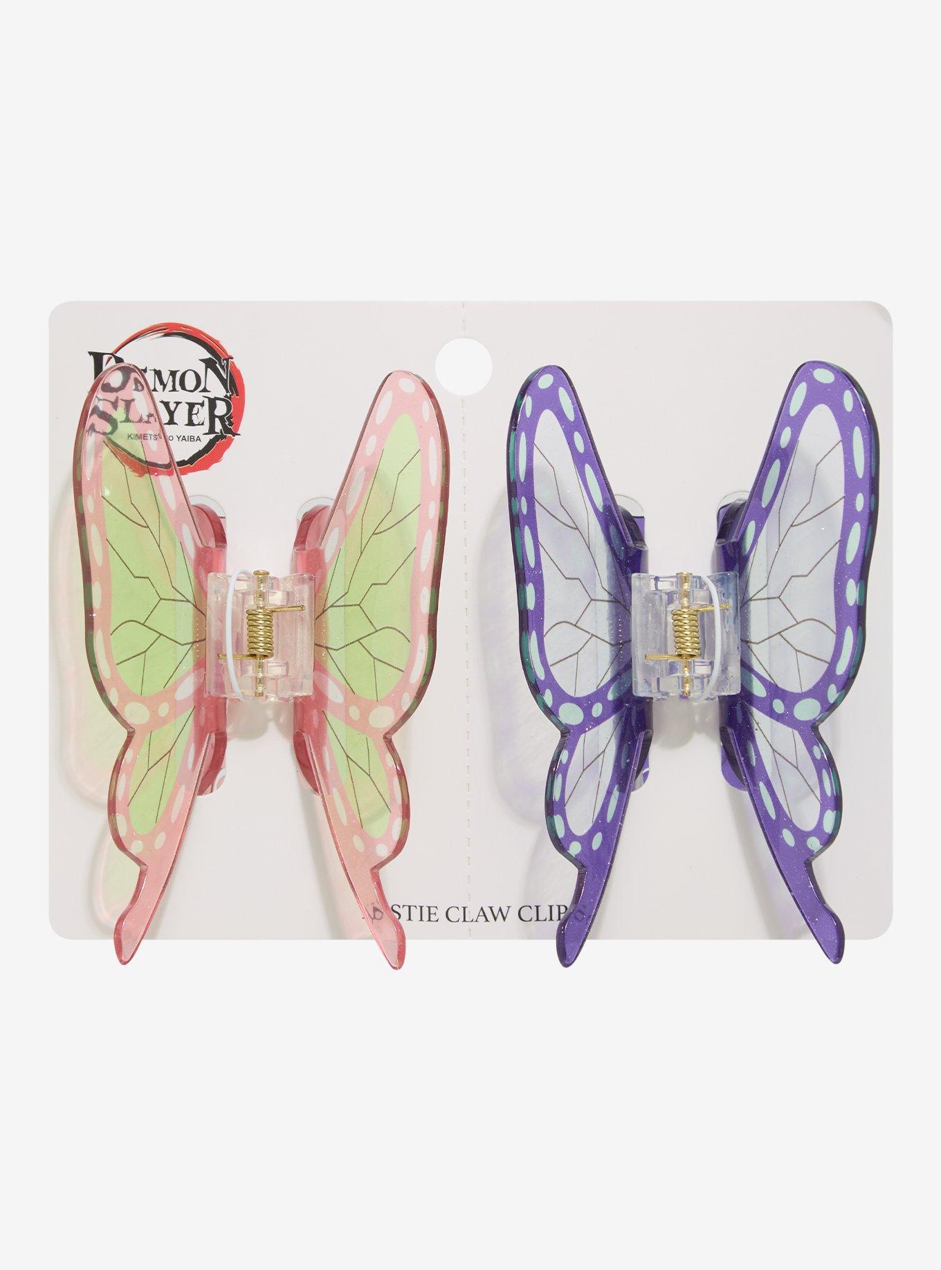 Demon Slayer: Kimetsu no Yaiba Shinobu Kocho & Kanae Kocho Butterfly Claw Clip Set &mdash; BoxLunch Exclusive, , hi-res