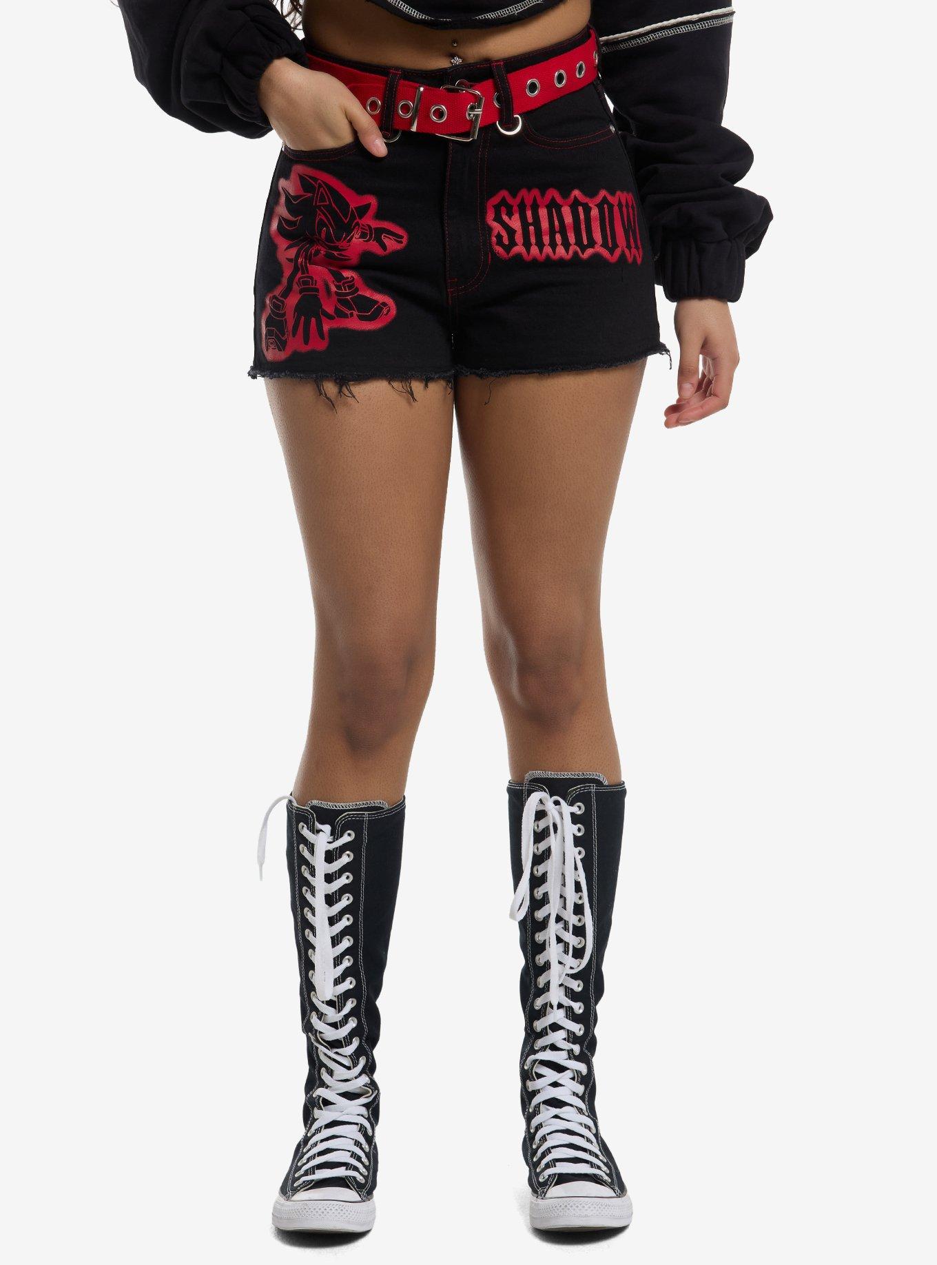 Sonic The Hedgehog Shadow Black Belted Shorts