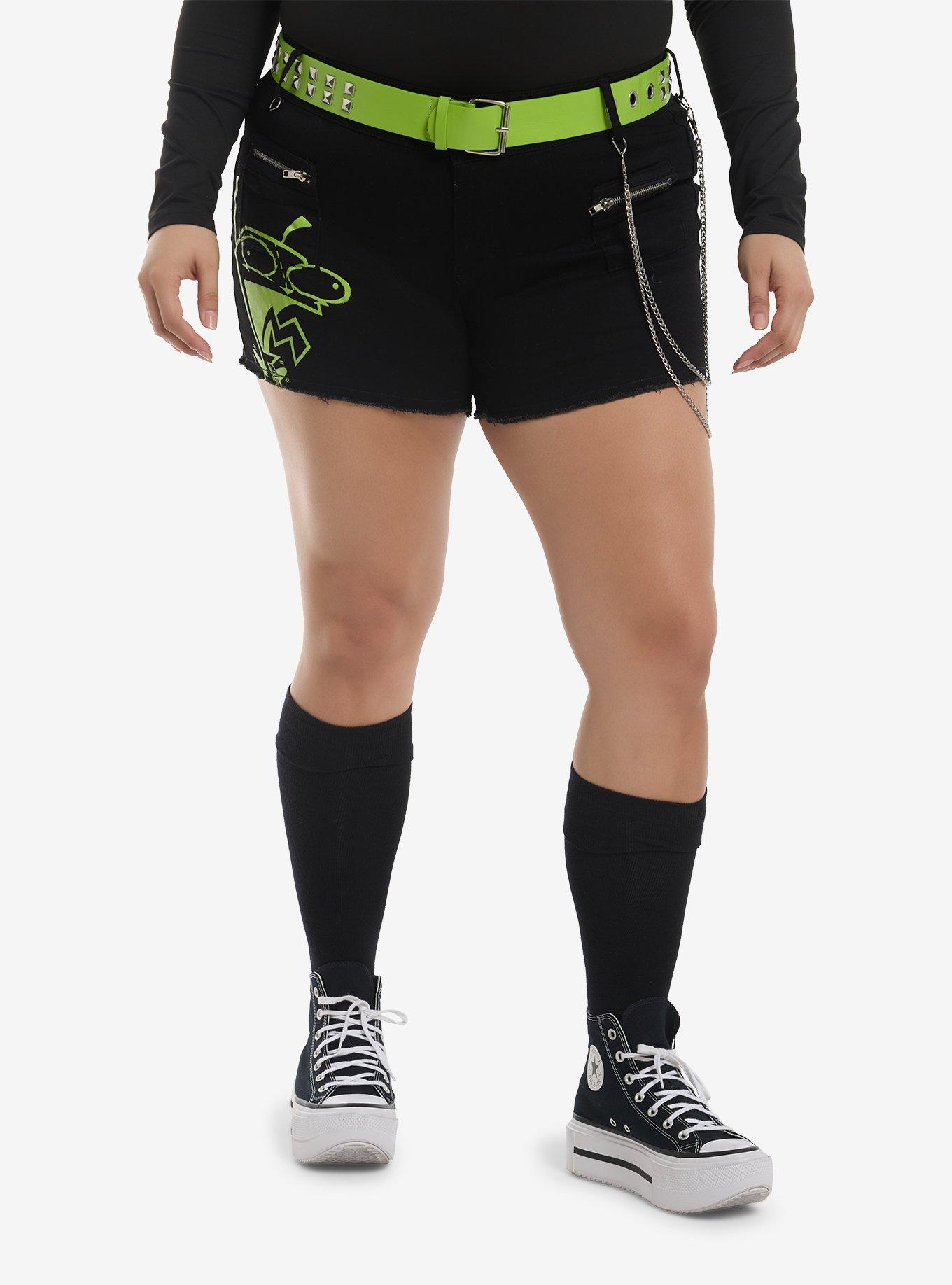 Invader Zim GIR Side Chain Belted Shorts Plus Size