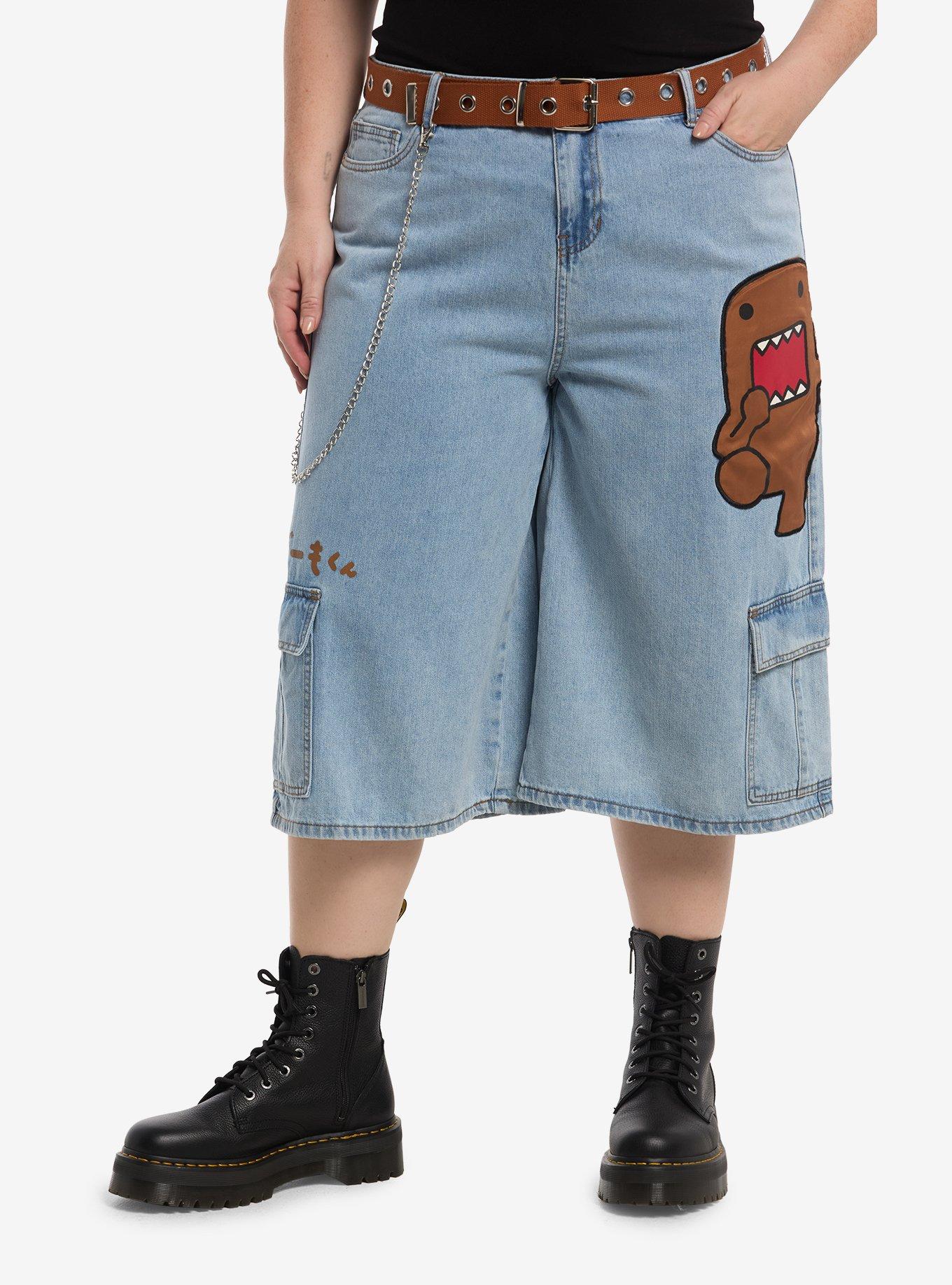 Domo Belted Cargo Jorts Plus Size, , hi-res