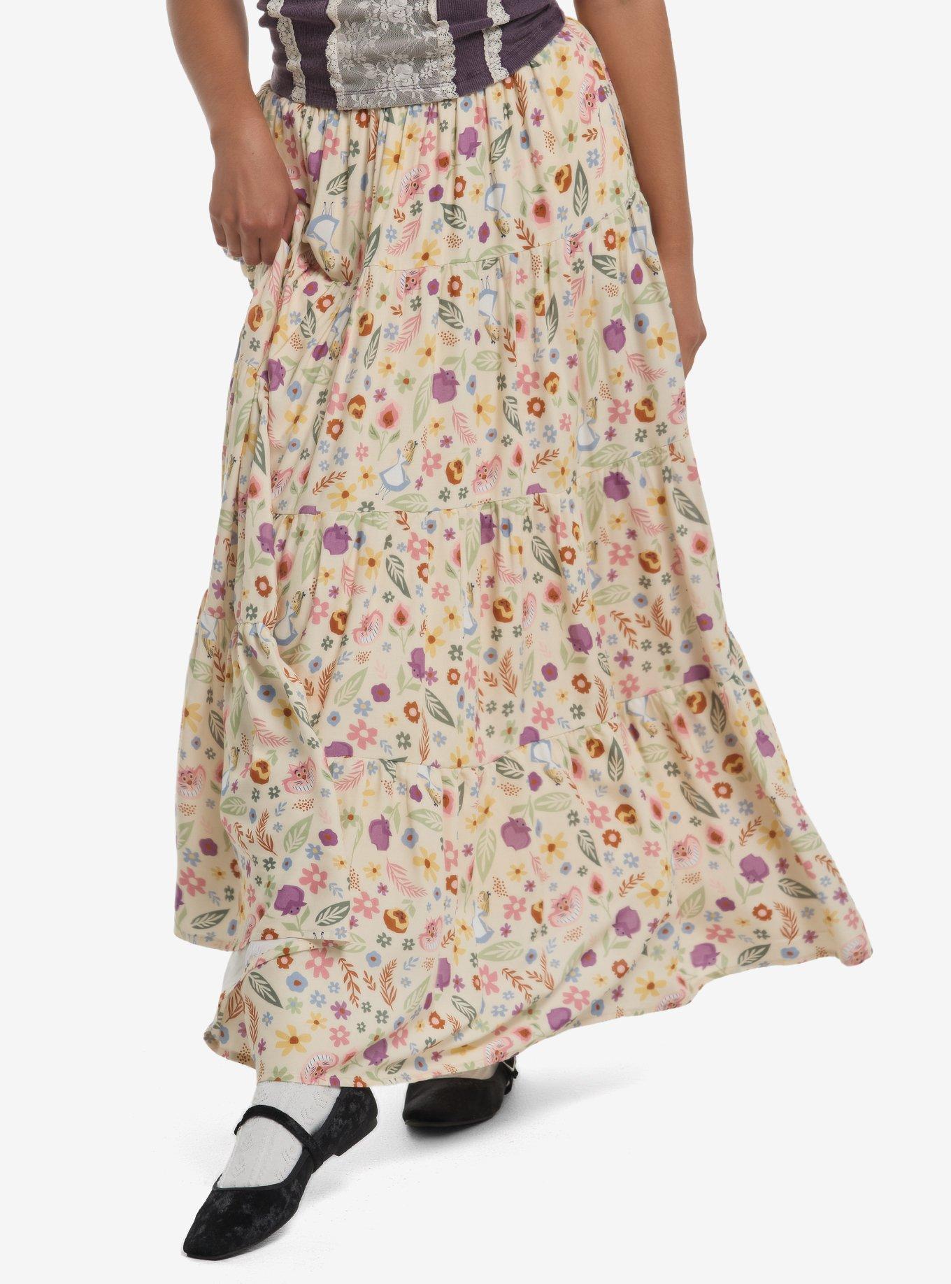 Disney Alice In Wonderland Floral Midi Skirt, , hi-res