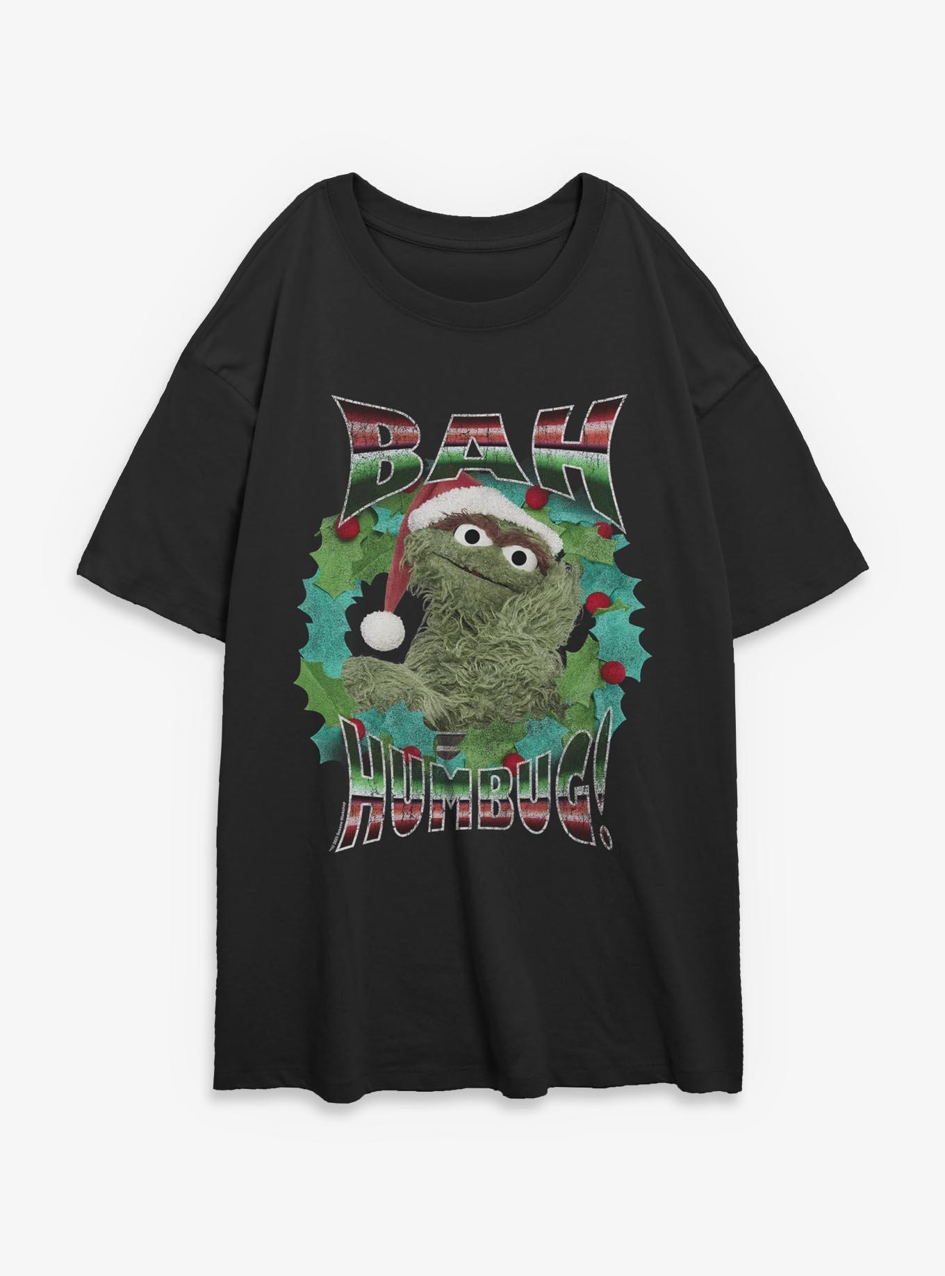 Sesame Street Merry Bah Humbug Womens Oversized T-Shirt, , hi-res