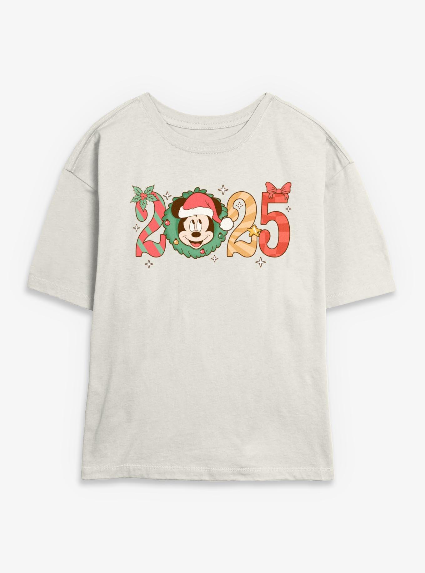 Disney Mickey Mouse 2025 Holly Year Womens Skimmer T-Shirt, , hi-res