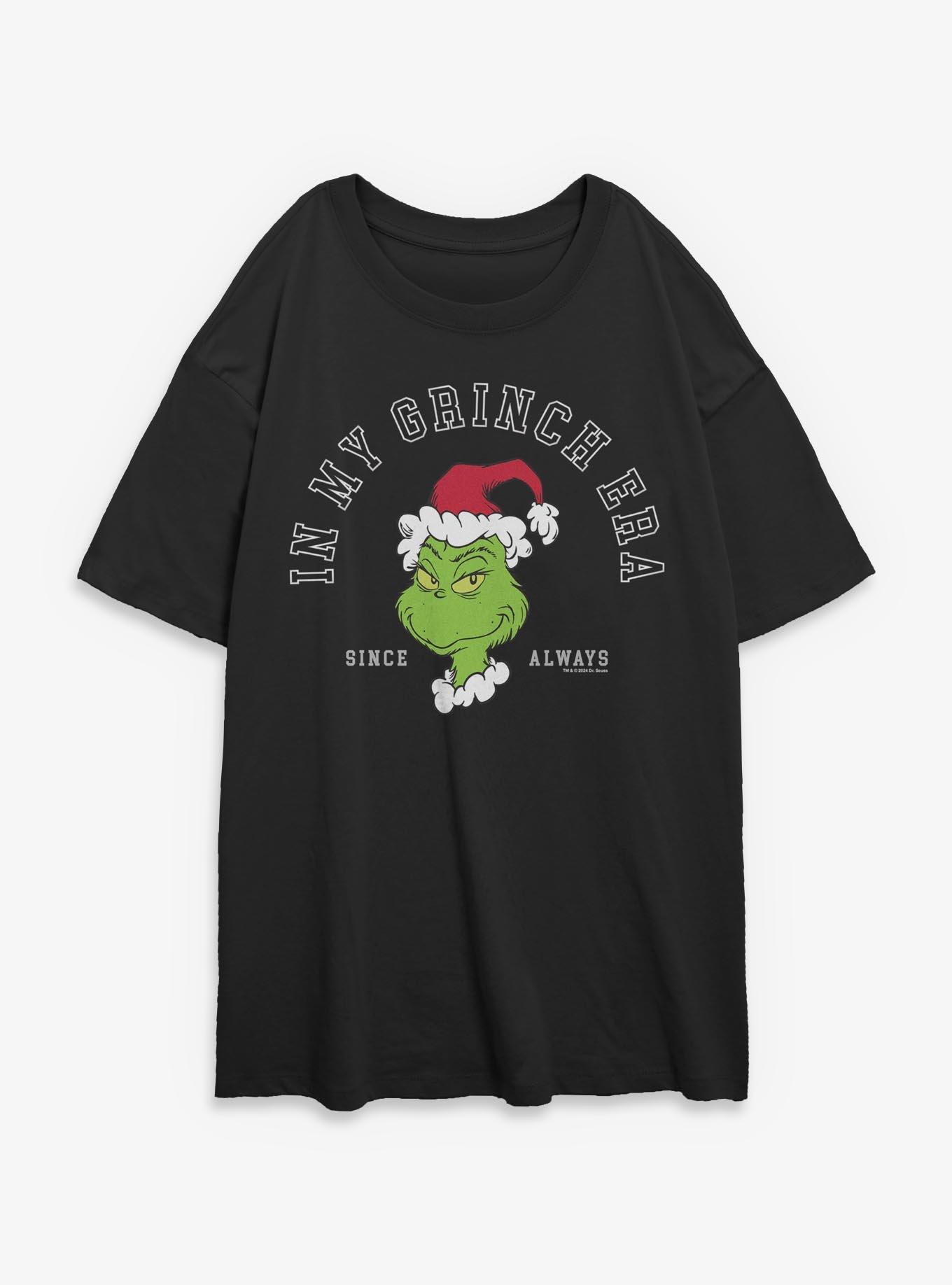 Dr. Seuss In My Grinch Era Womens Oversized T-Shirt, BLACK, hi-res