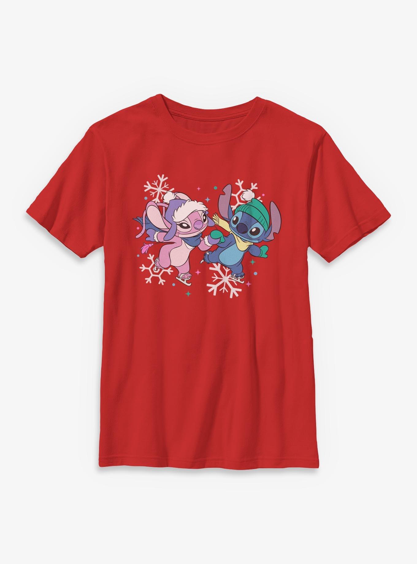 Disney Lilo & Stitch Winterly Love Stitch With Angel Youth T-Shirt, , hi-res