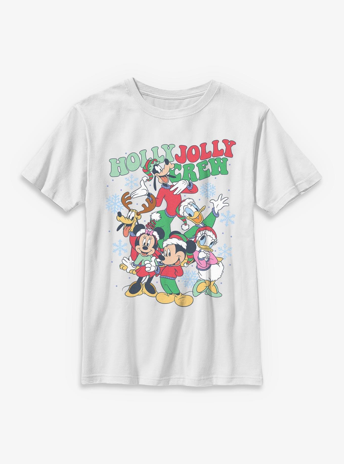 Disney Mickey Mouse Holly Jolly Crew Youth T-Shirt, , hi-res