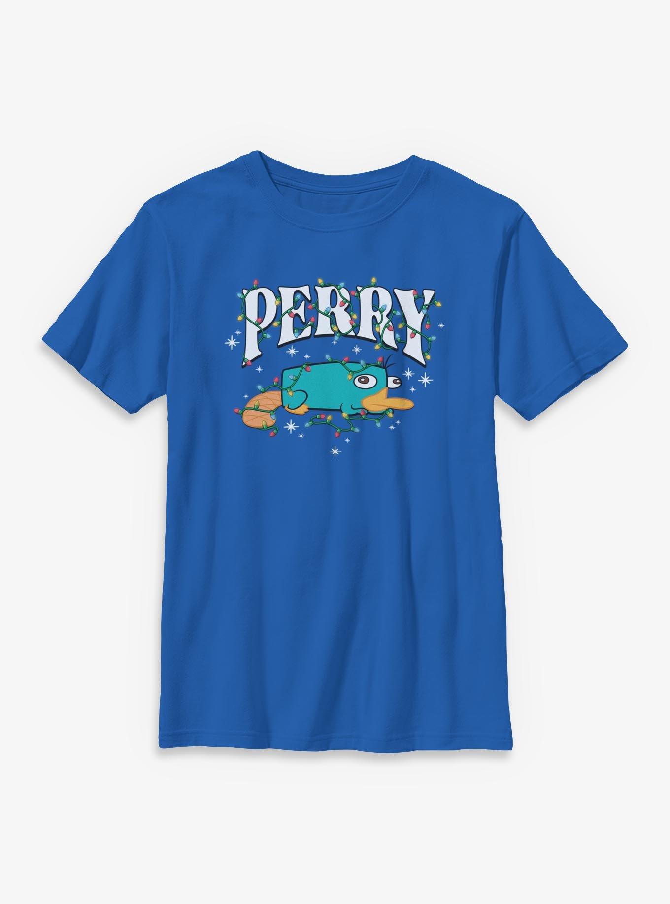 Disney Phineas and Ferb Perry Christmas Lights Youth T-Shirt, , hi-res