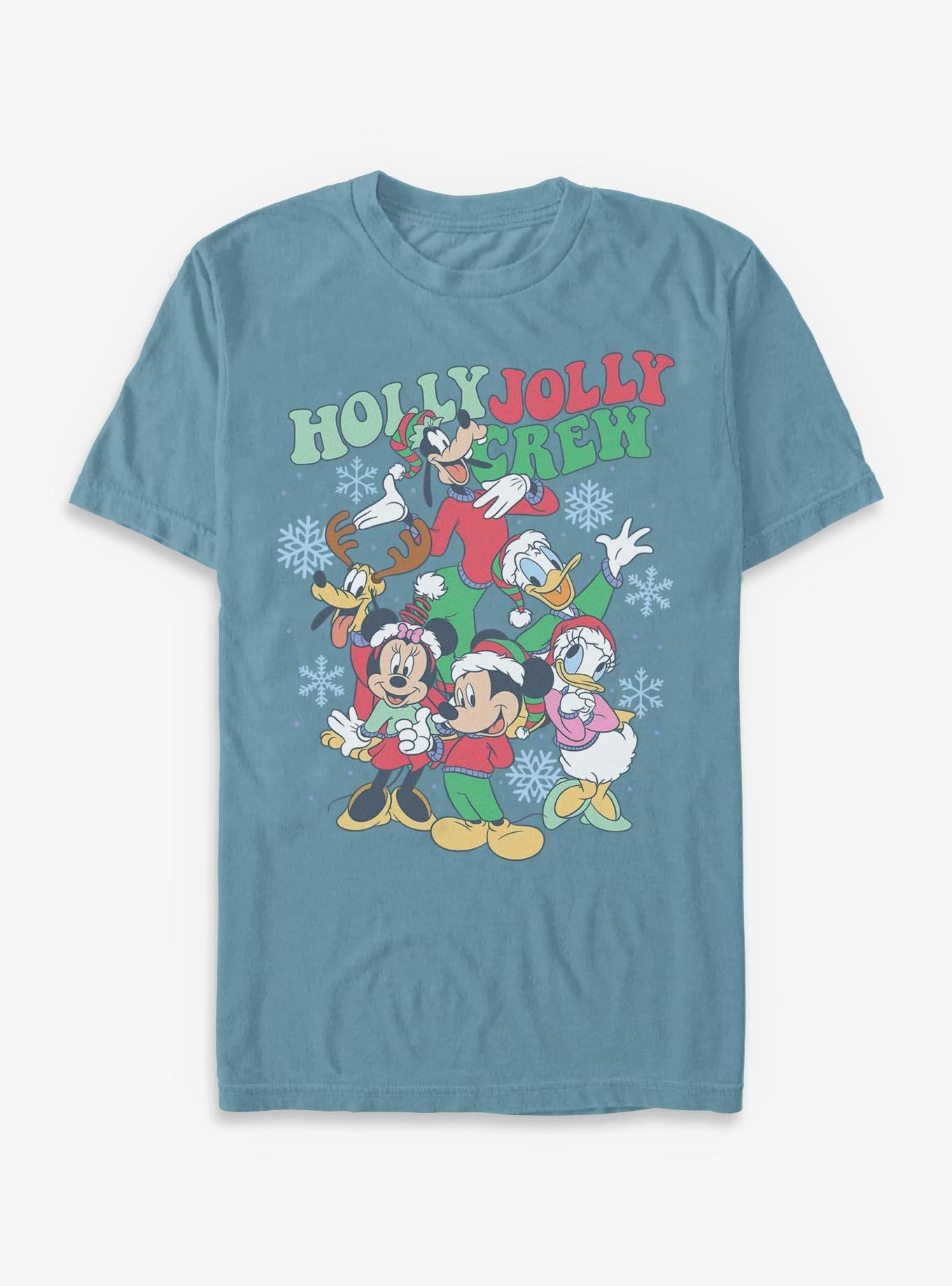 Disney Mickey Mouse Holly Jolly Crew Garment-Dyed T-Shirt, , hi-res