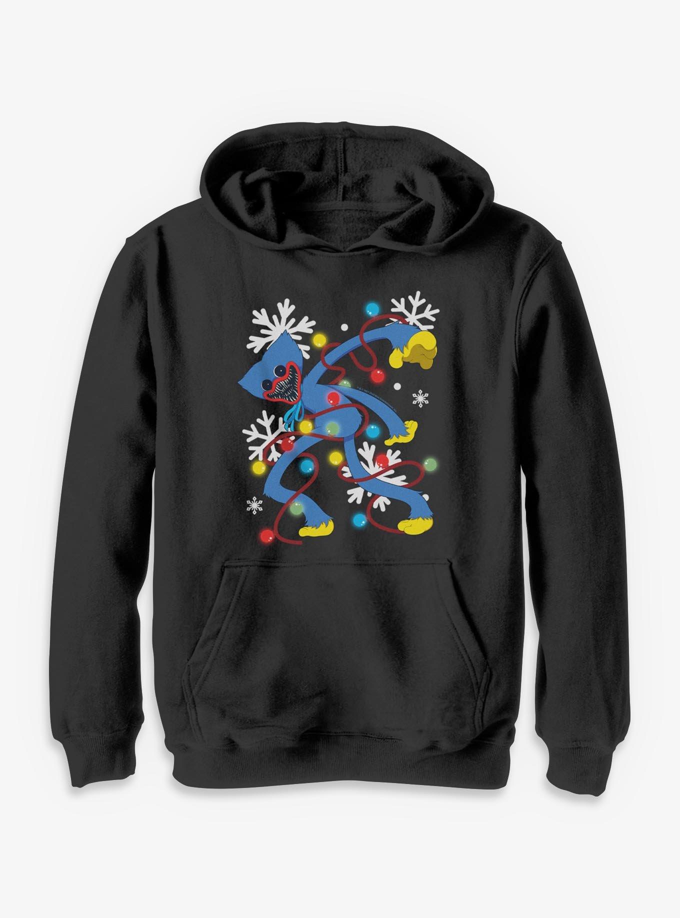 Poppy Playtime Huggy Xmas Lights Youth Hoodie, , hi-res