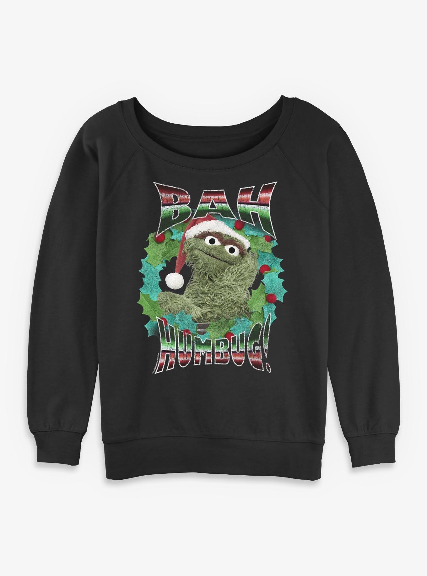 Sesame Street Merry Bah Humbug Womens Slouchy Sweatshirt, , hi-res
