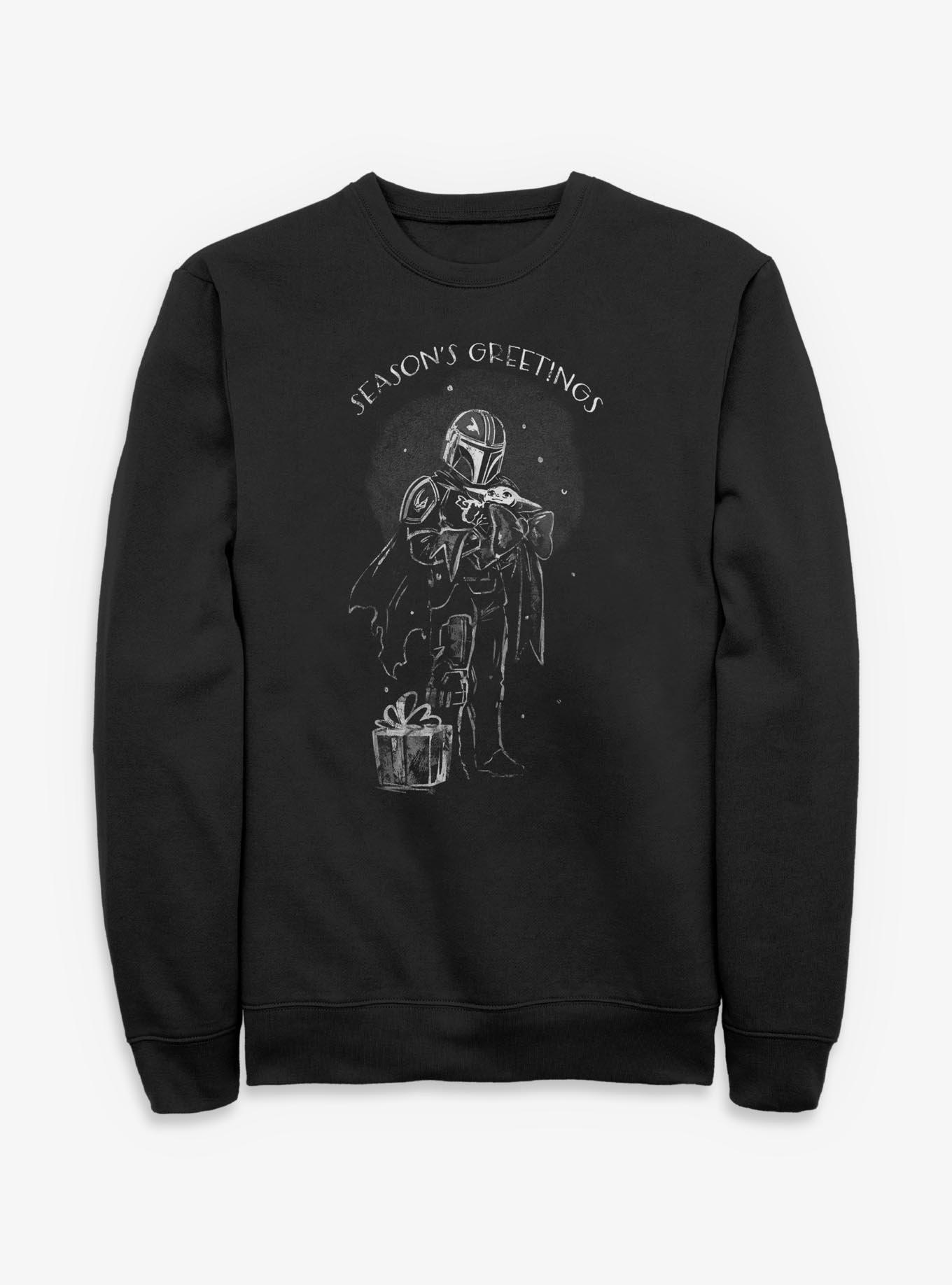 Star Wars The Mandalorian Seasons Greetings Sweatshirt, BLACK, hi-res
