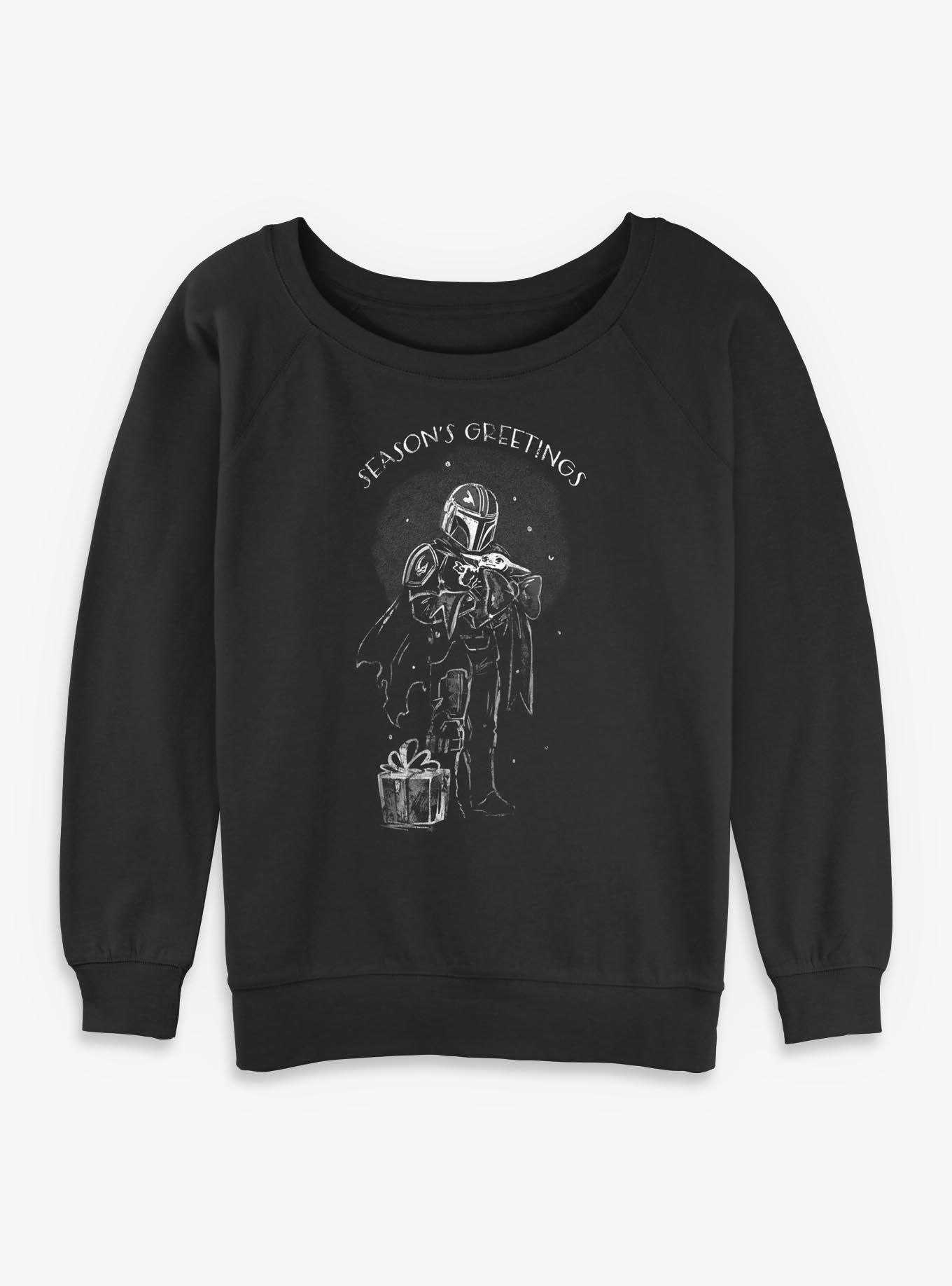 Star Wars The Mandalorian Seasons Greetings Womens Slouchy Sweatshirt, , hi-res