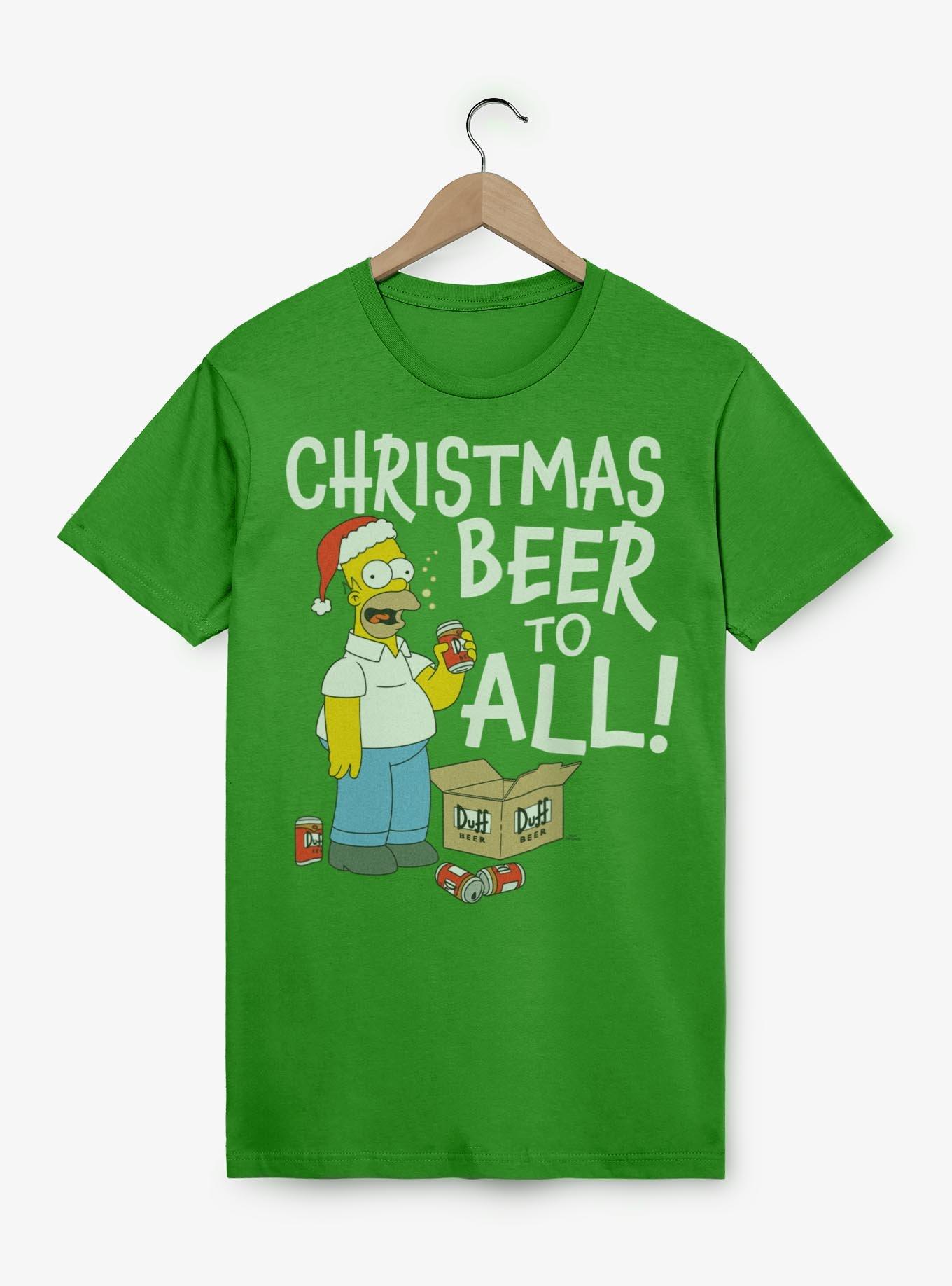The Simpsons Homer Christmas Beer For All T-Shirt, , hi-res