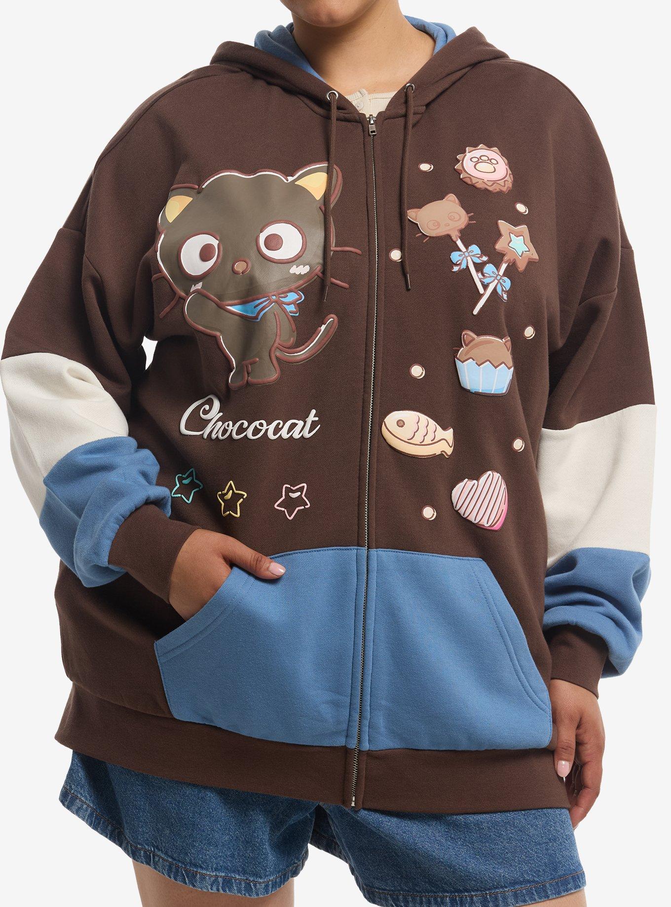 Chococat Sweets Girls Oversized Hoodie Plus Size, , hi-res