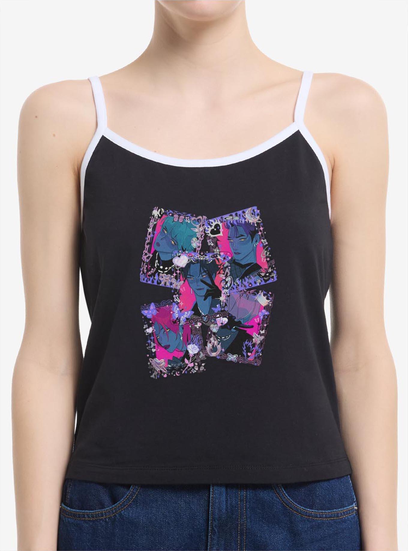 Kpop Demon Hunters Saja Boys Dark Toploader Deco Photocards Womens Cami, , hi-res