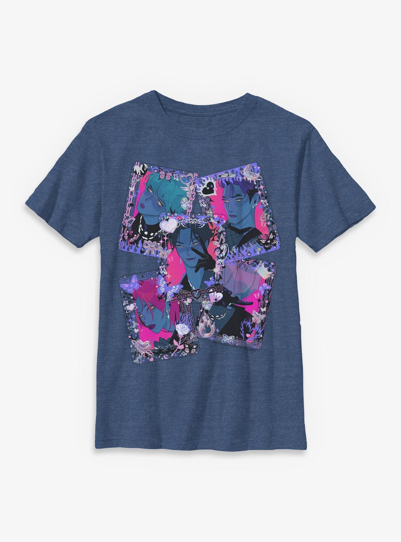 Kpop Demon Hunters Saja Boys Dark Toploader Deco Photocards Youth T-Shirt, , hi-res