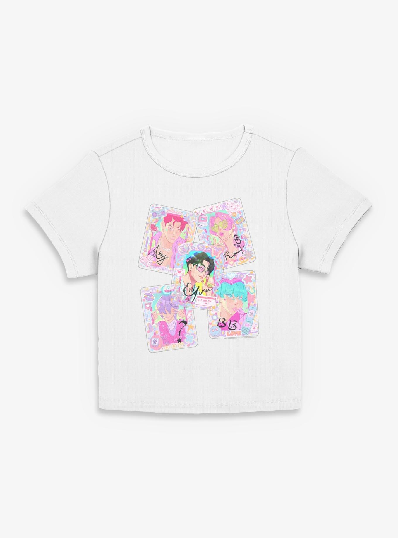 KPop Demon Hunters Saja Boys Cutie Toploader Deco Photocards Womens Baby Tee