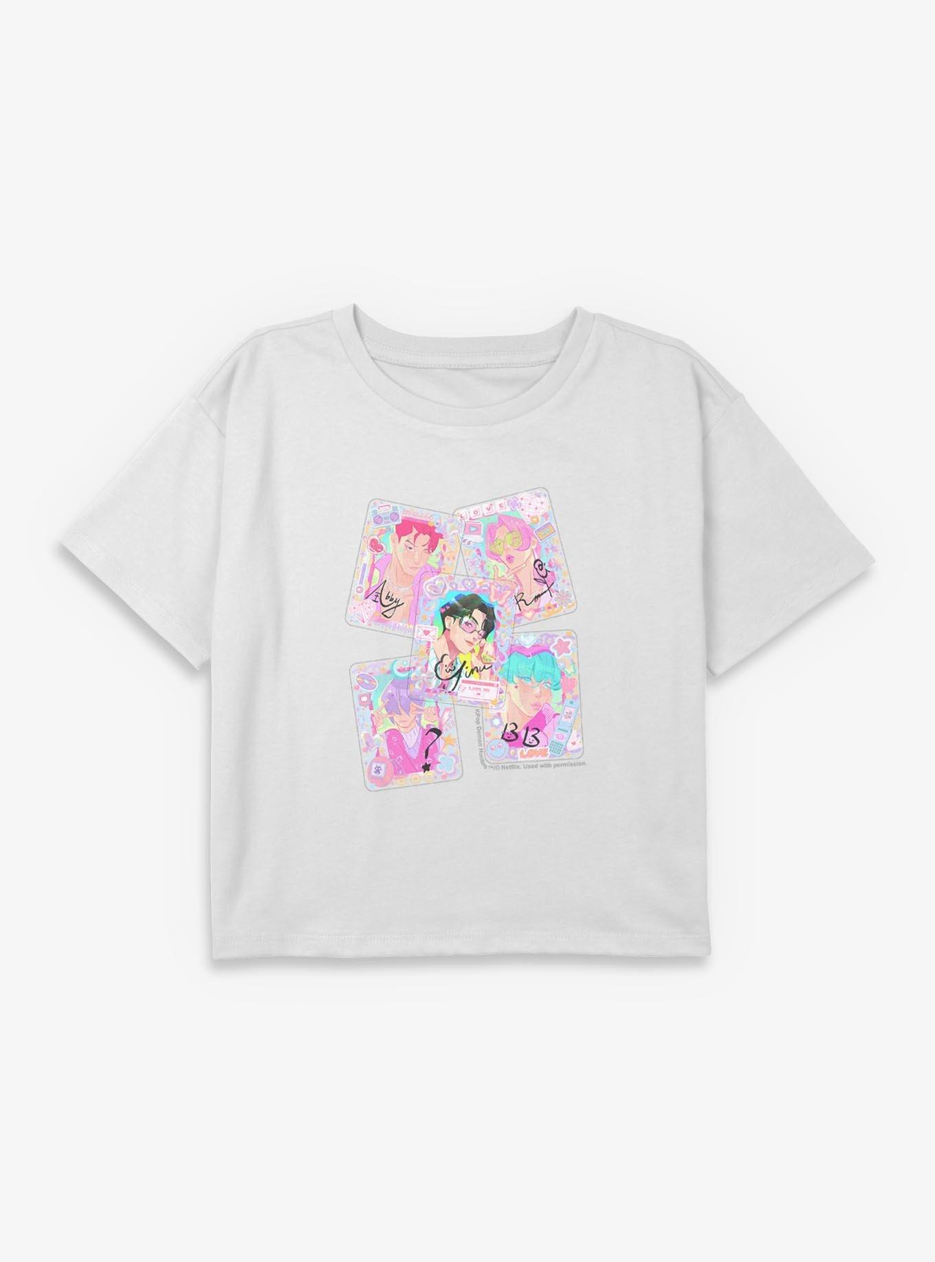 Kpop Demon Hunters Saja Boys Cutie Toploader Deco Photocards Youth Girls Boxy Crop T-Shirt, , hi-res