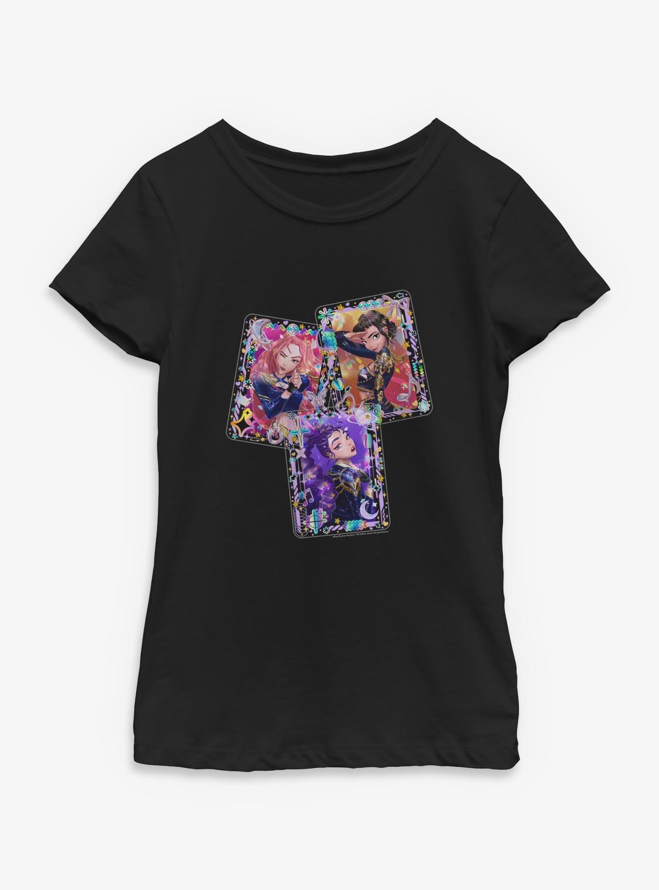 Kpop Demon Hunters Huntrix Toploader Deco Photocards Youth Girls T-Shirt, , hi-res