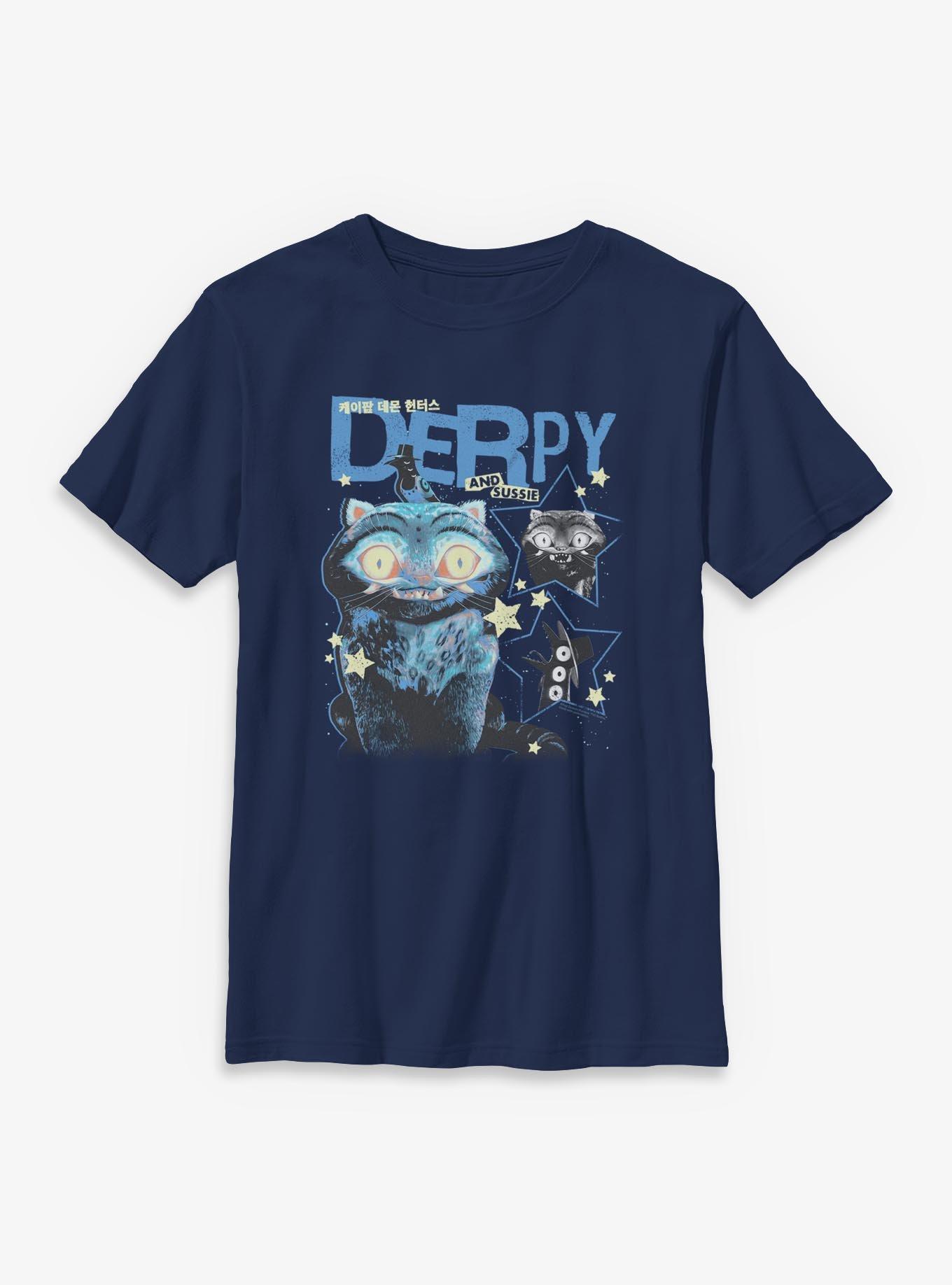 Kpop Demon Hunters Derpy And Sussie Stars Youth T-Shirt, NAVY, hi-res