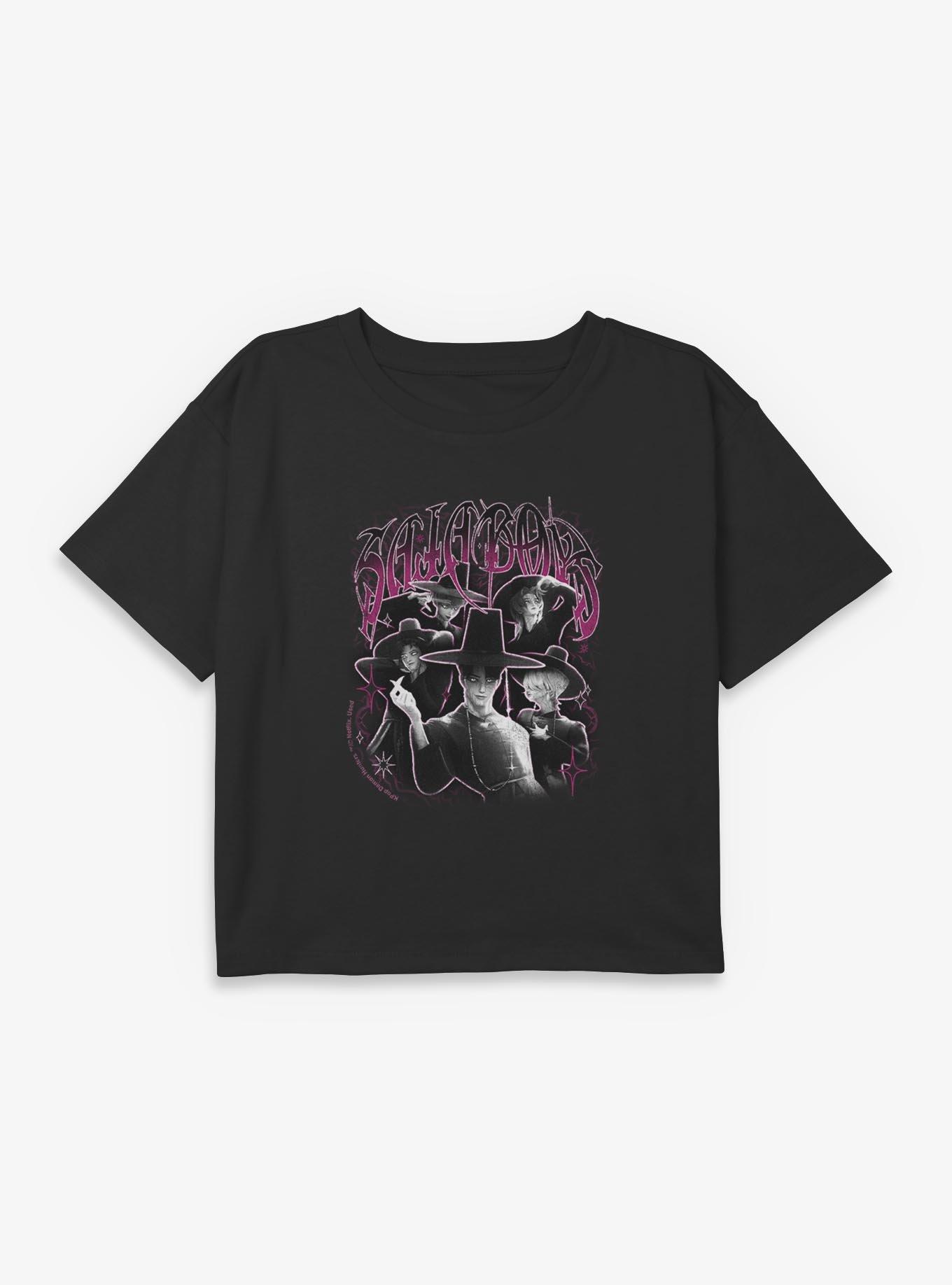 Kpop Demon Hunters Saja Boys Group Youth Girls Boxy Crop T-Shirt, , hi-res