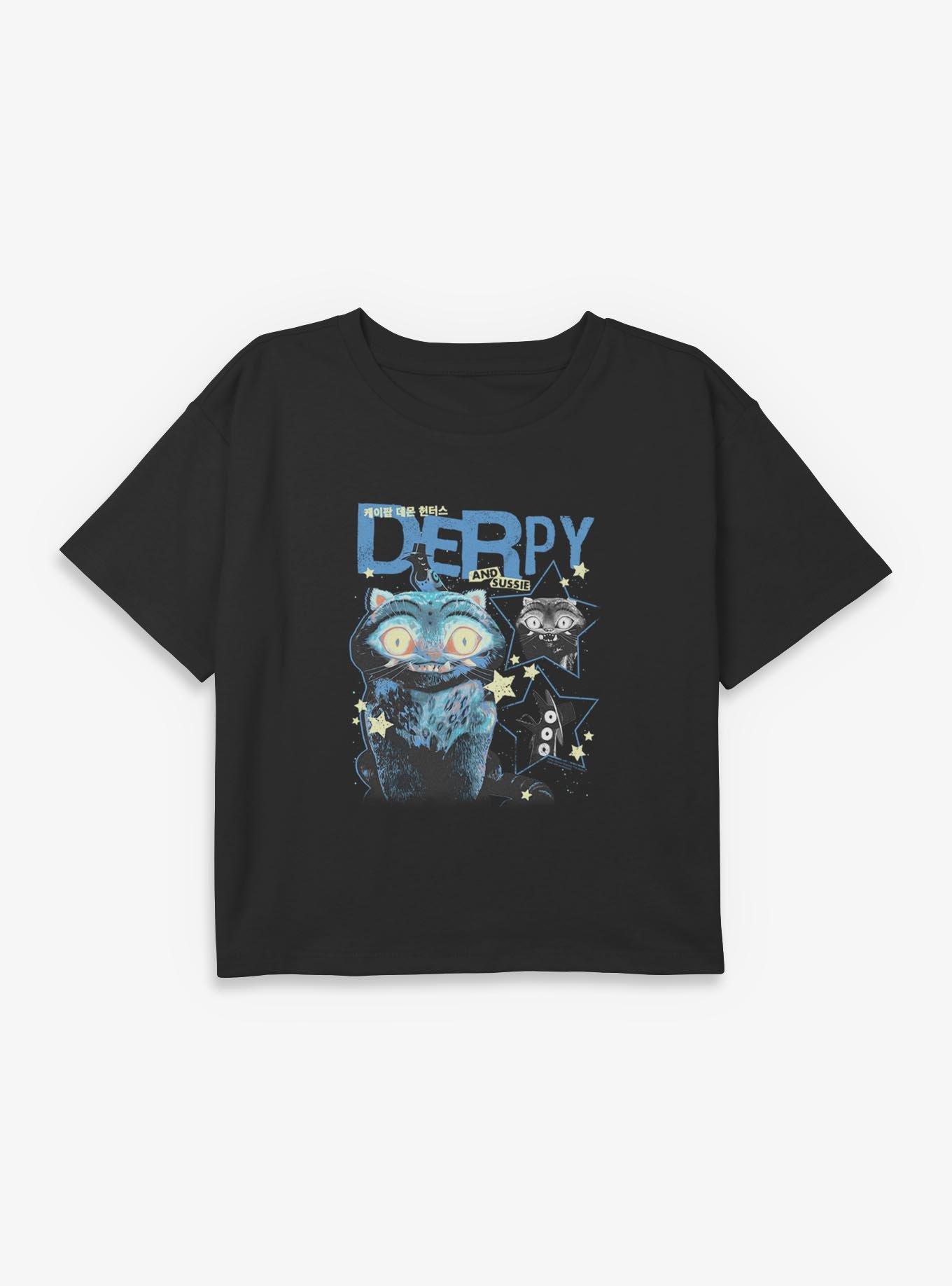 Kpop Demon Hunters Derpy And Sussie Stars Youth Girls Boxy Crop T-Shirt, , hi-res