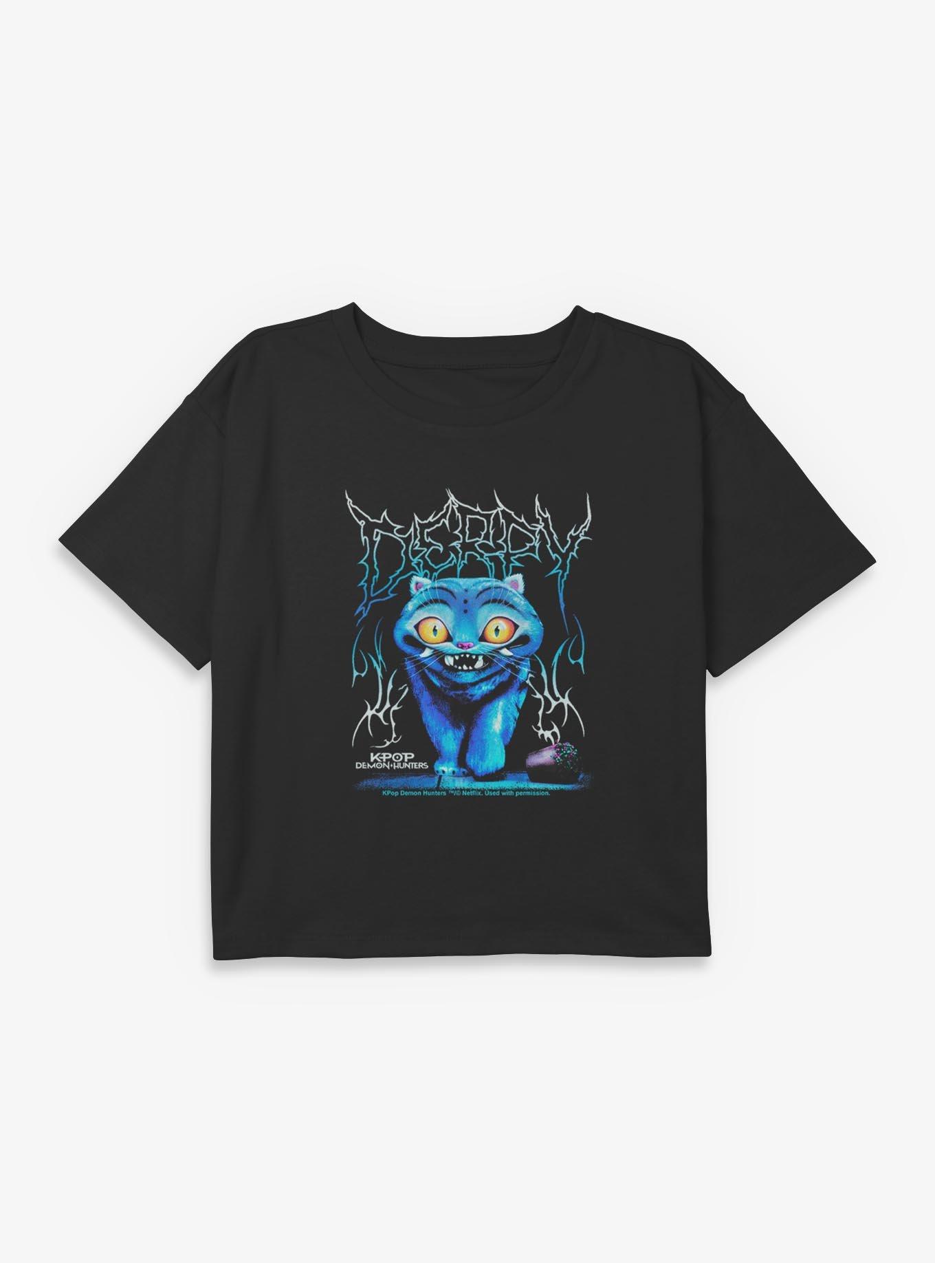 Kpop Demon Hunters Derp Rock Youth Girls Boxy Crop T-Shirt, , hi-res