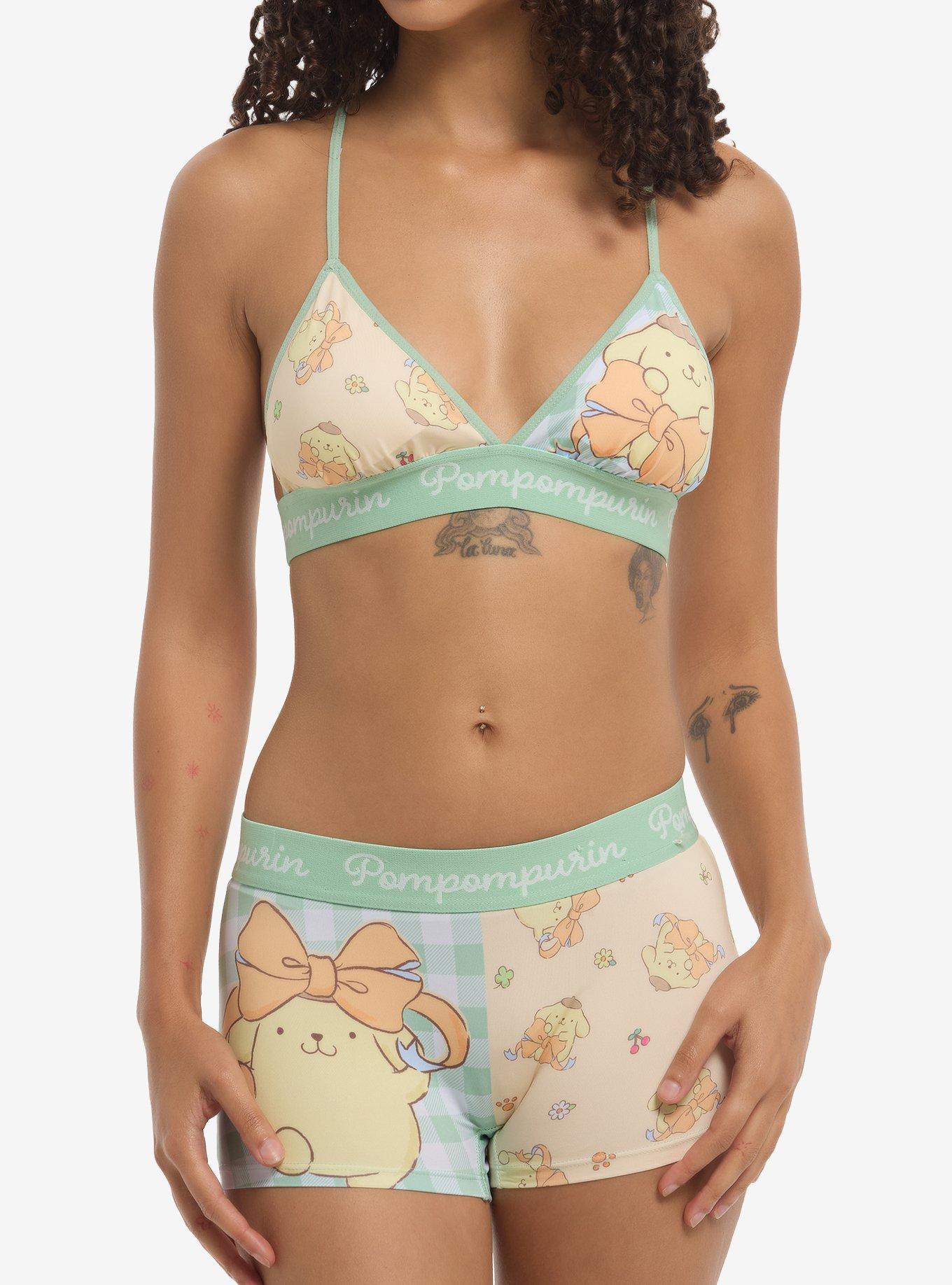 Pompompurin Ribbons Bra & Boyshort Panty Set, , hi-res