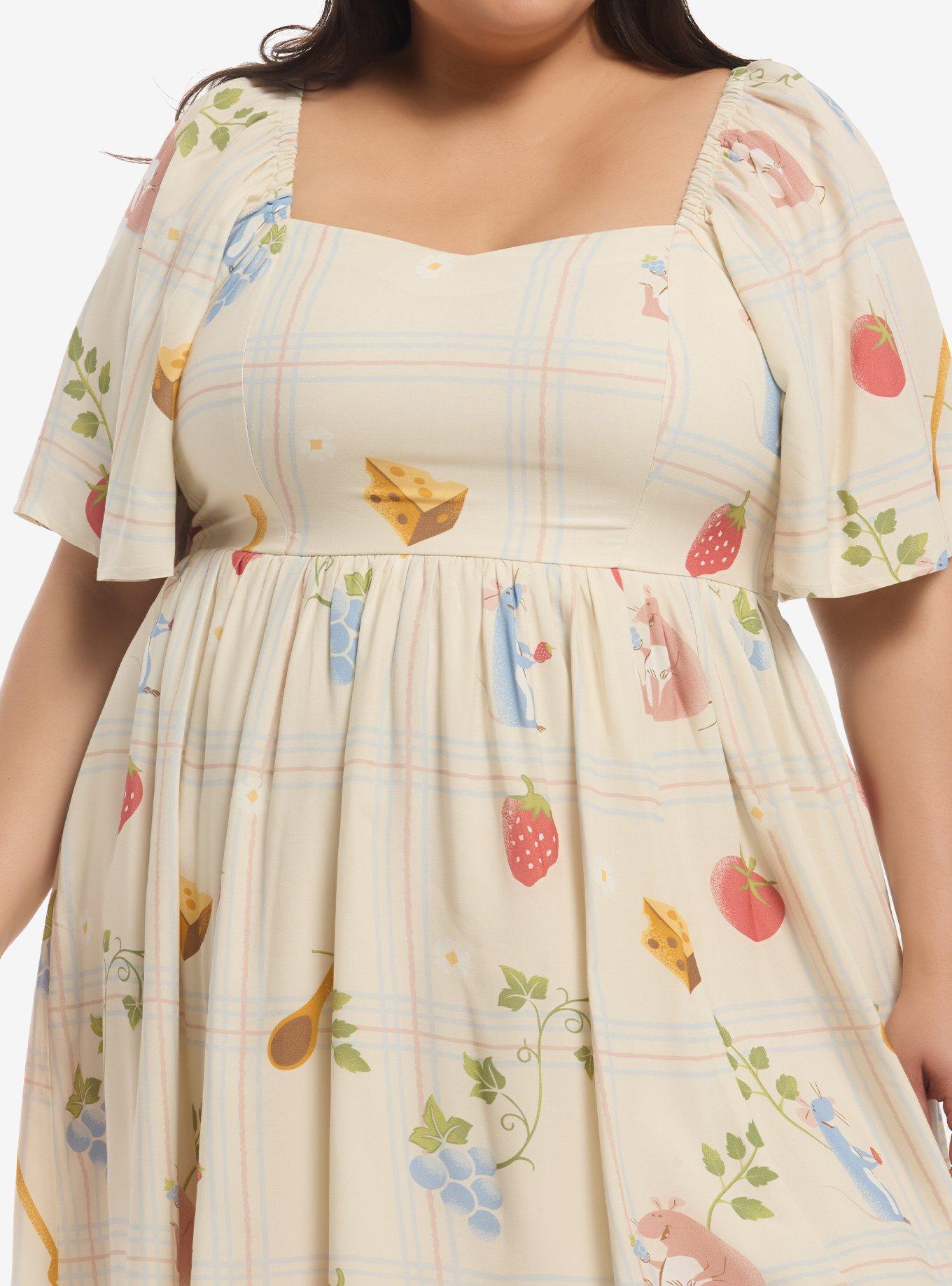 Disney Pixar Ratatouille Icons Plaid Allover Print Plus Size Flutter Sleeve Dress Her Universe Exclusive, , hi-res