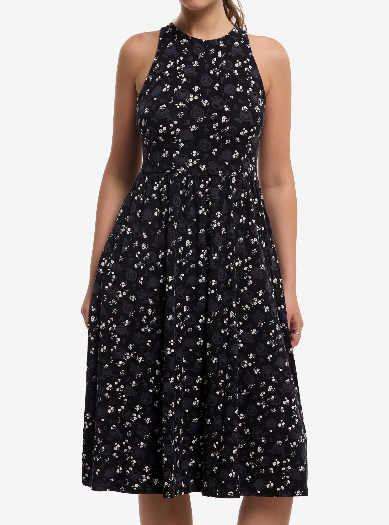 Marvel Avengers Icons Floral Tank Dress Her Universe Exclusive, , hi-res